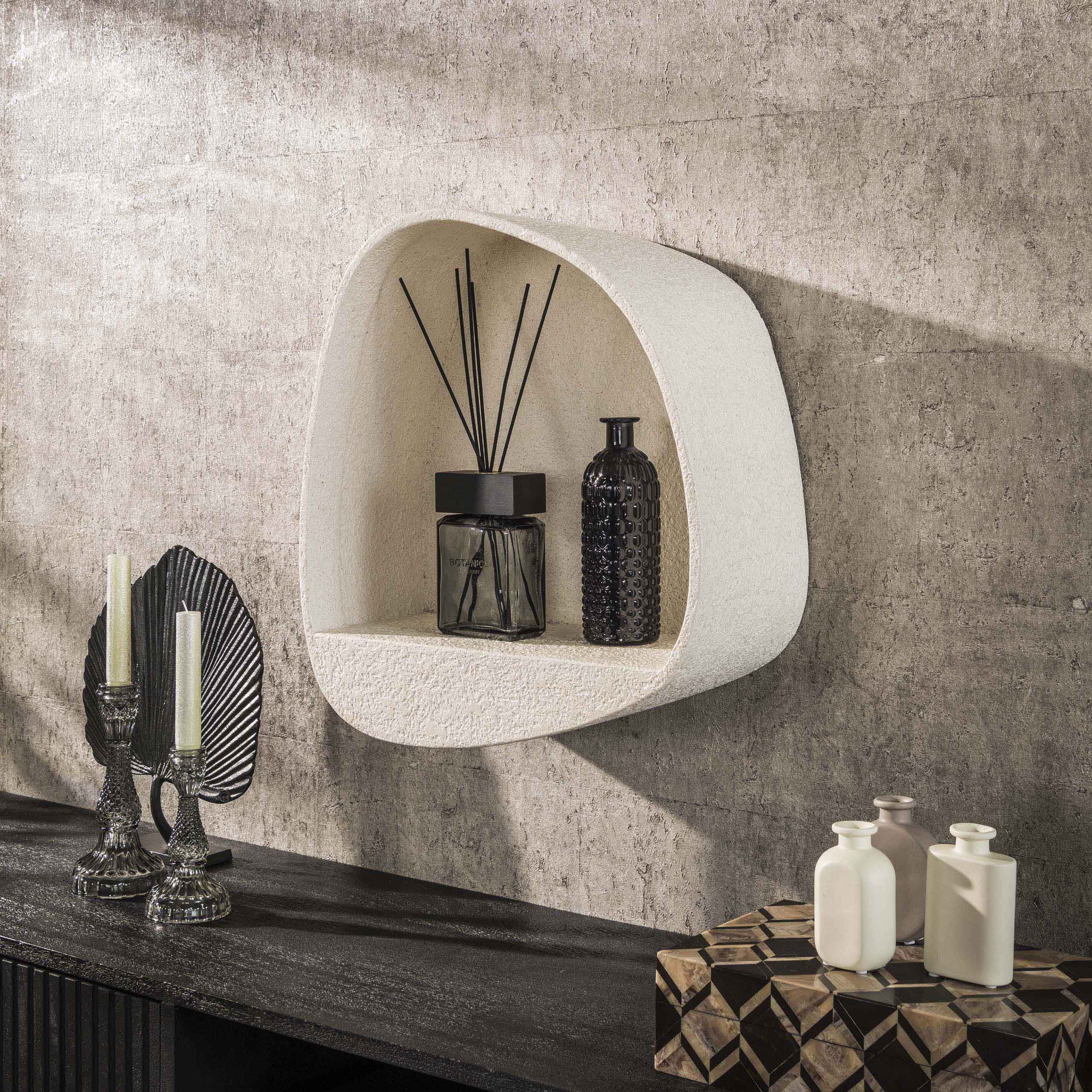 Wandregal Stein breit / Marmorverbundstoff