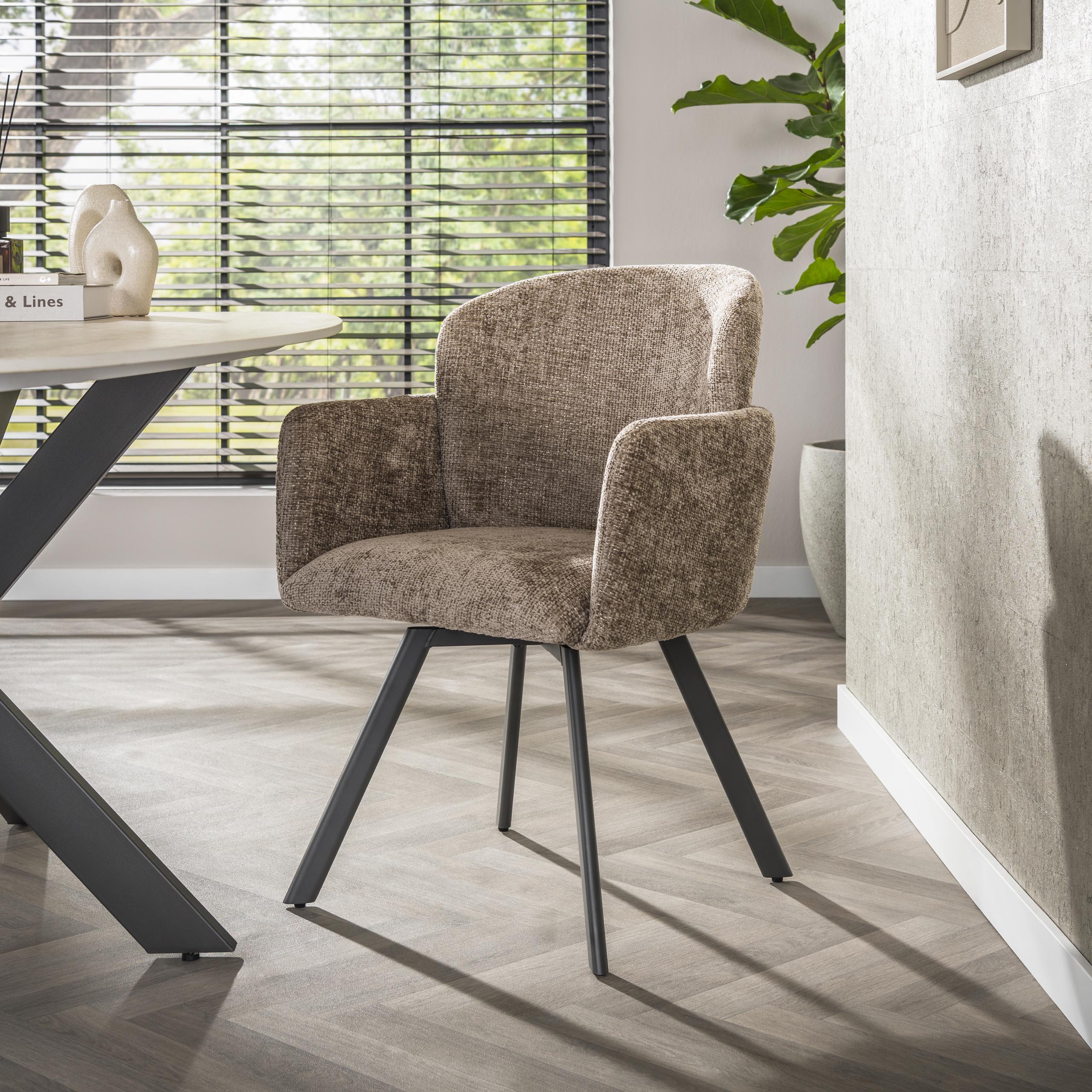 Sessel Embrace drehbar – 2er-Set – Hoven Champagner