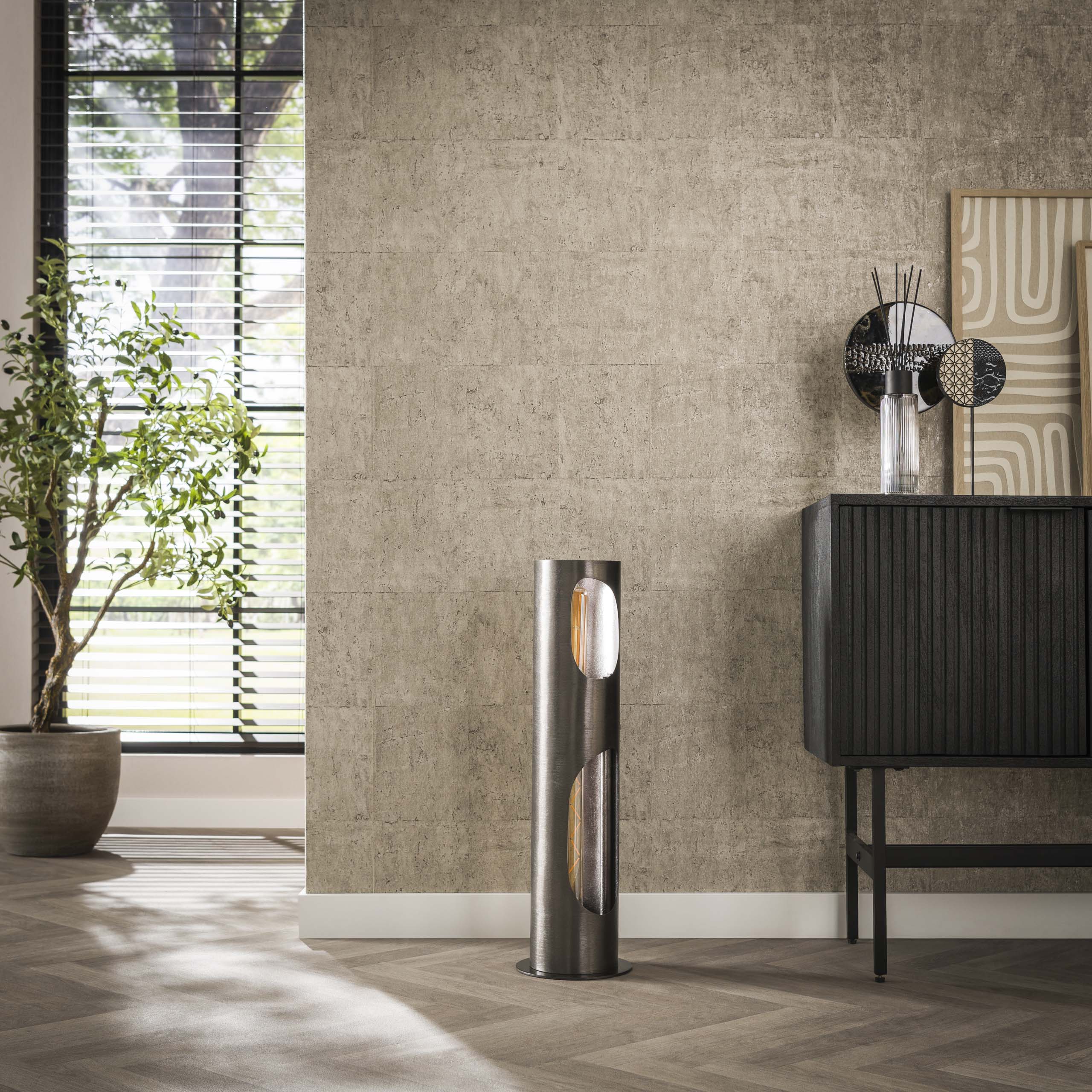 Stehleuchte Organic Zylinder 2-flammig – Schwarznickel