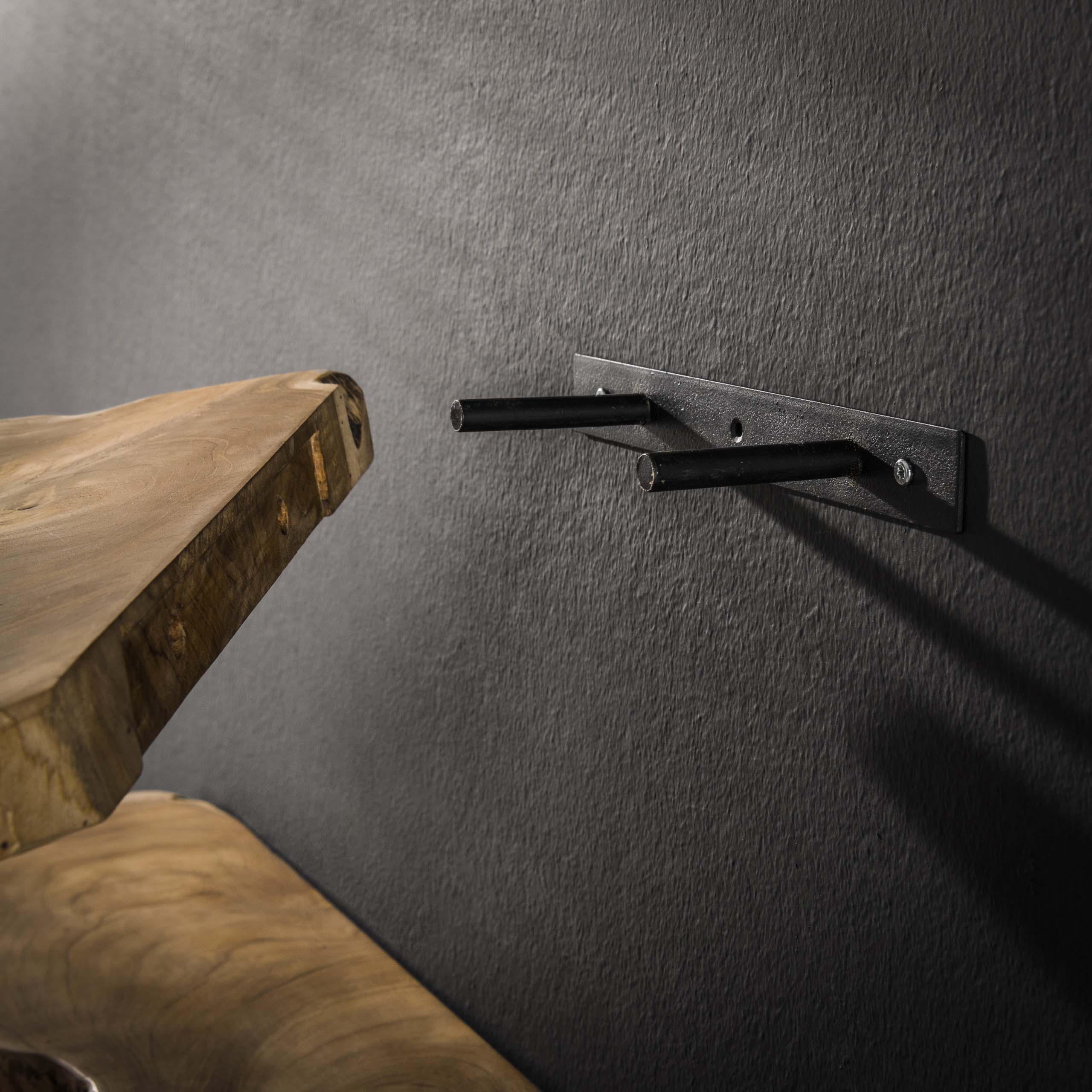 Wandregal Natural Line Set/3 / Massives recyceltes Teakholz