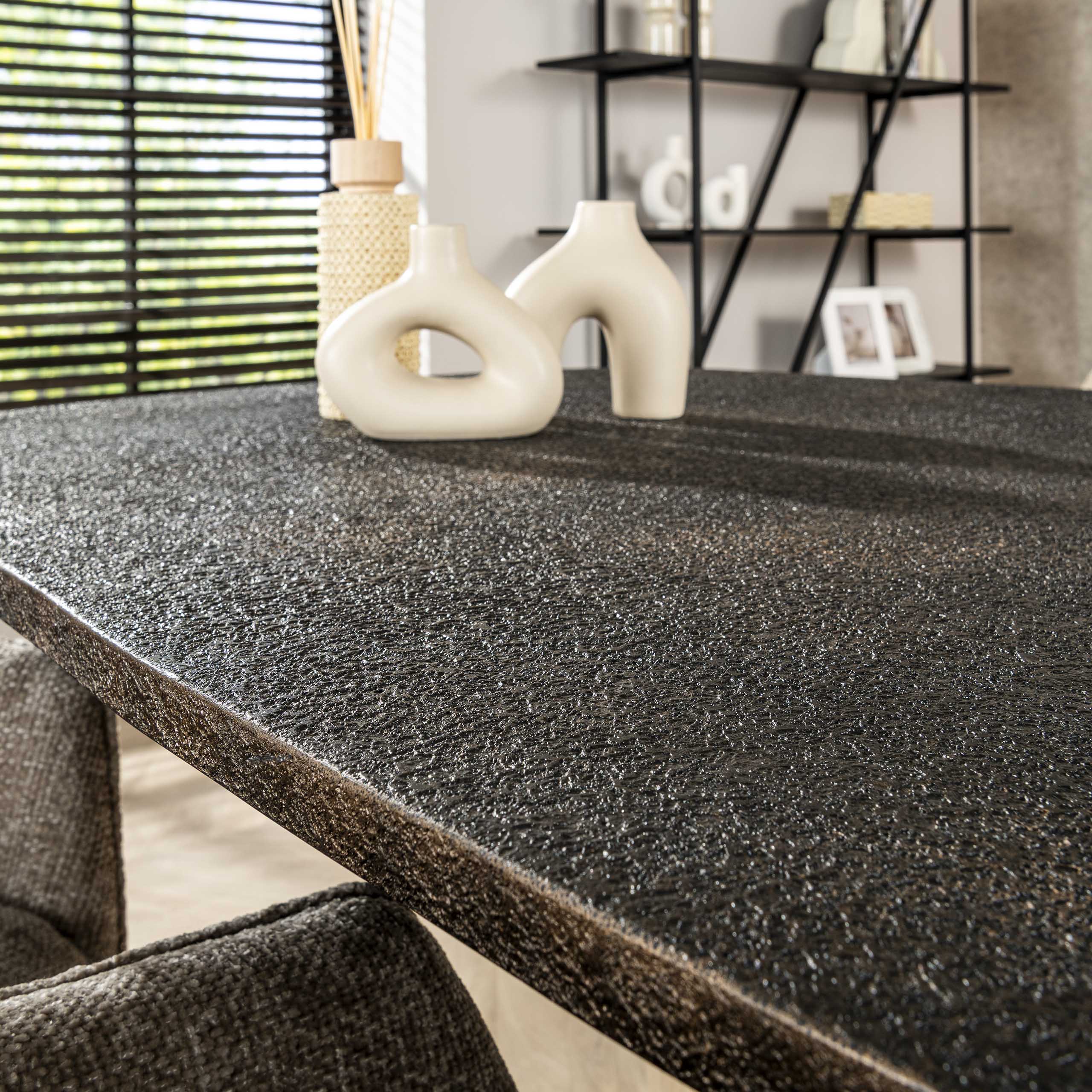 Esstisch Metallic Dänisch oval 215 cm - Grau