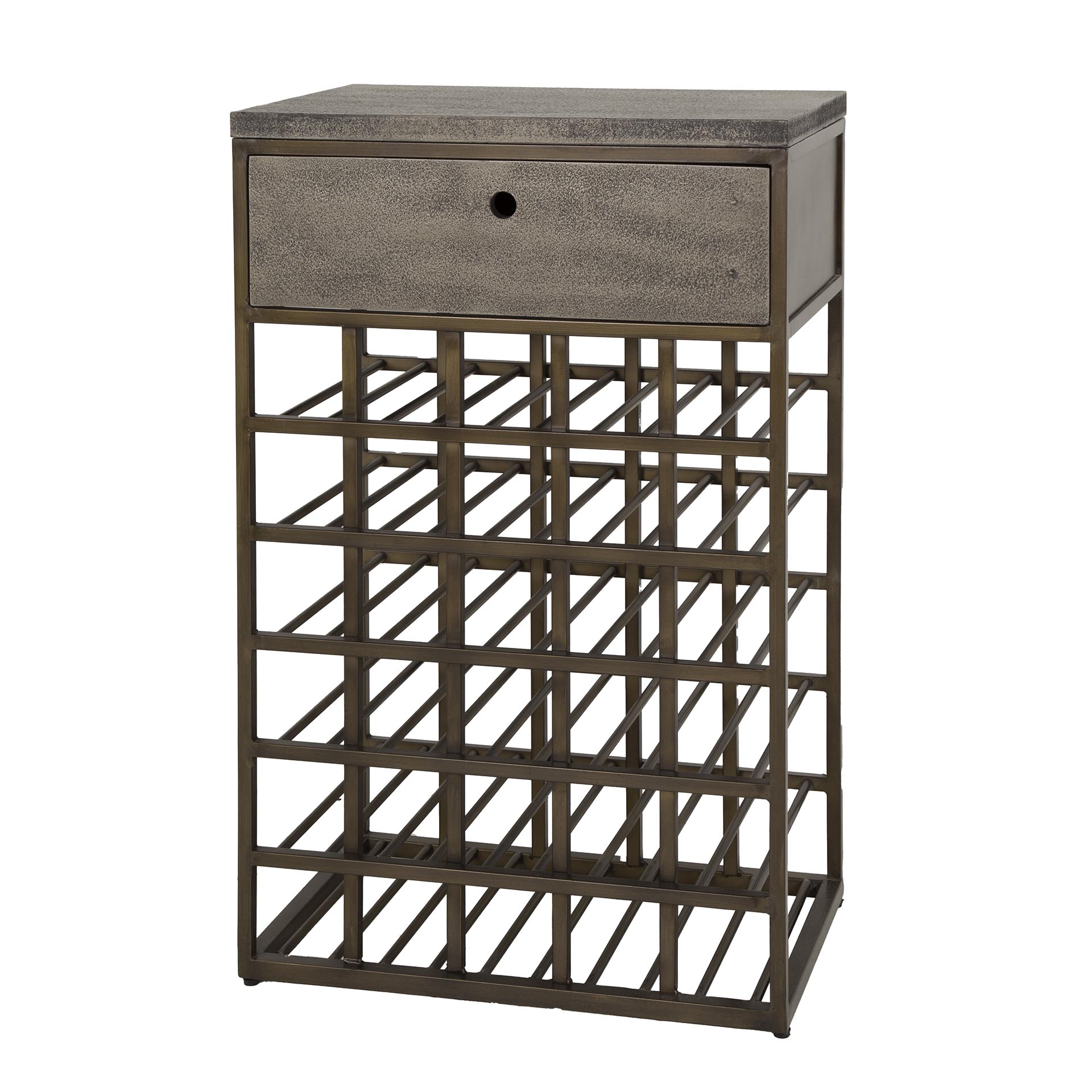 Weinschrank Ferro 1 Schublade / Bronze antik