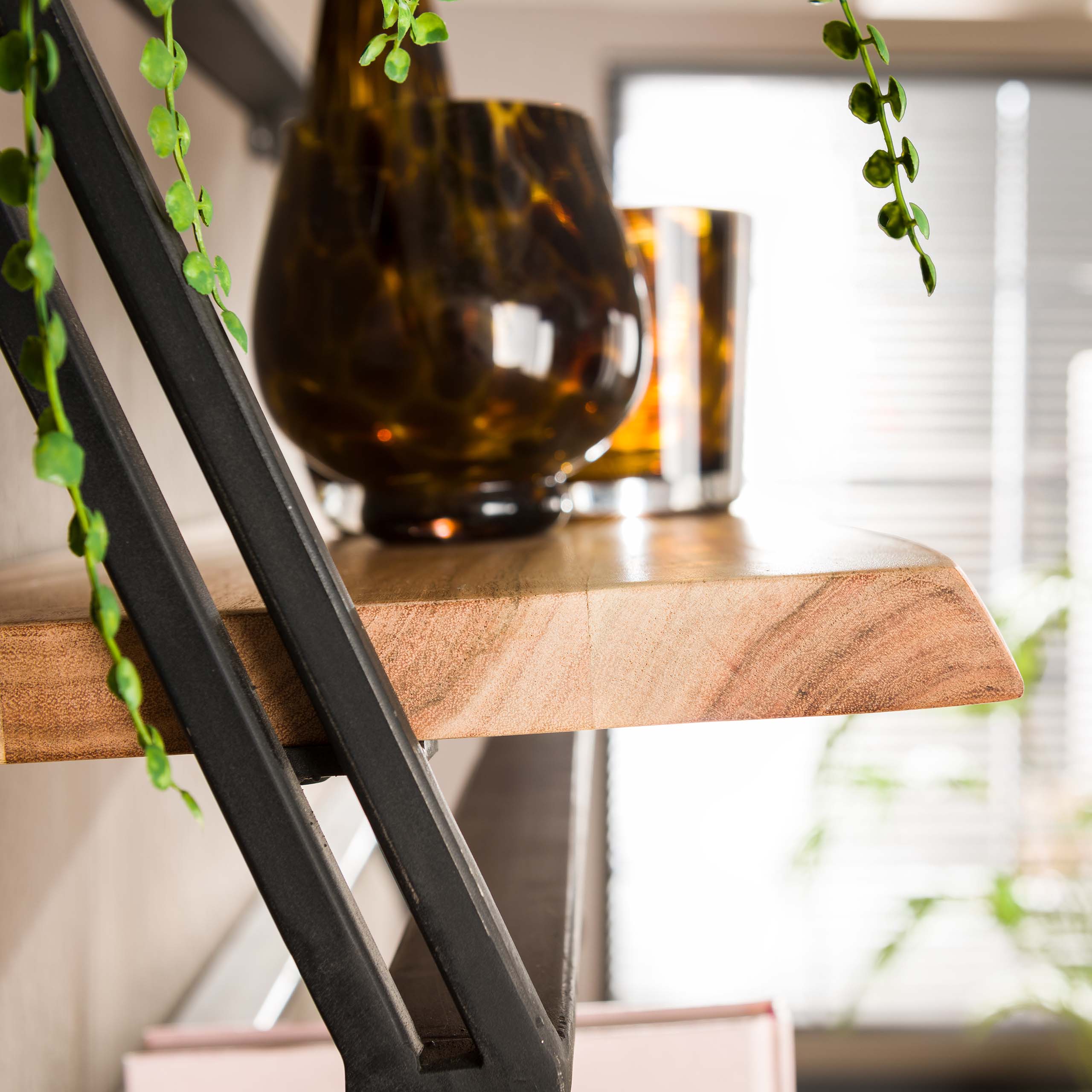 Wandregal Lean 3er-Set – Massive Akazie