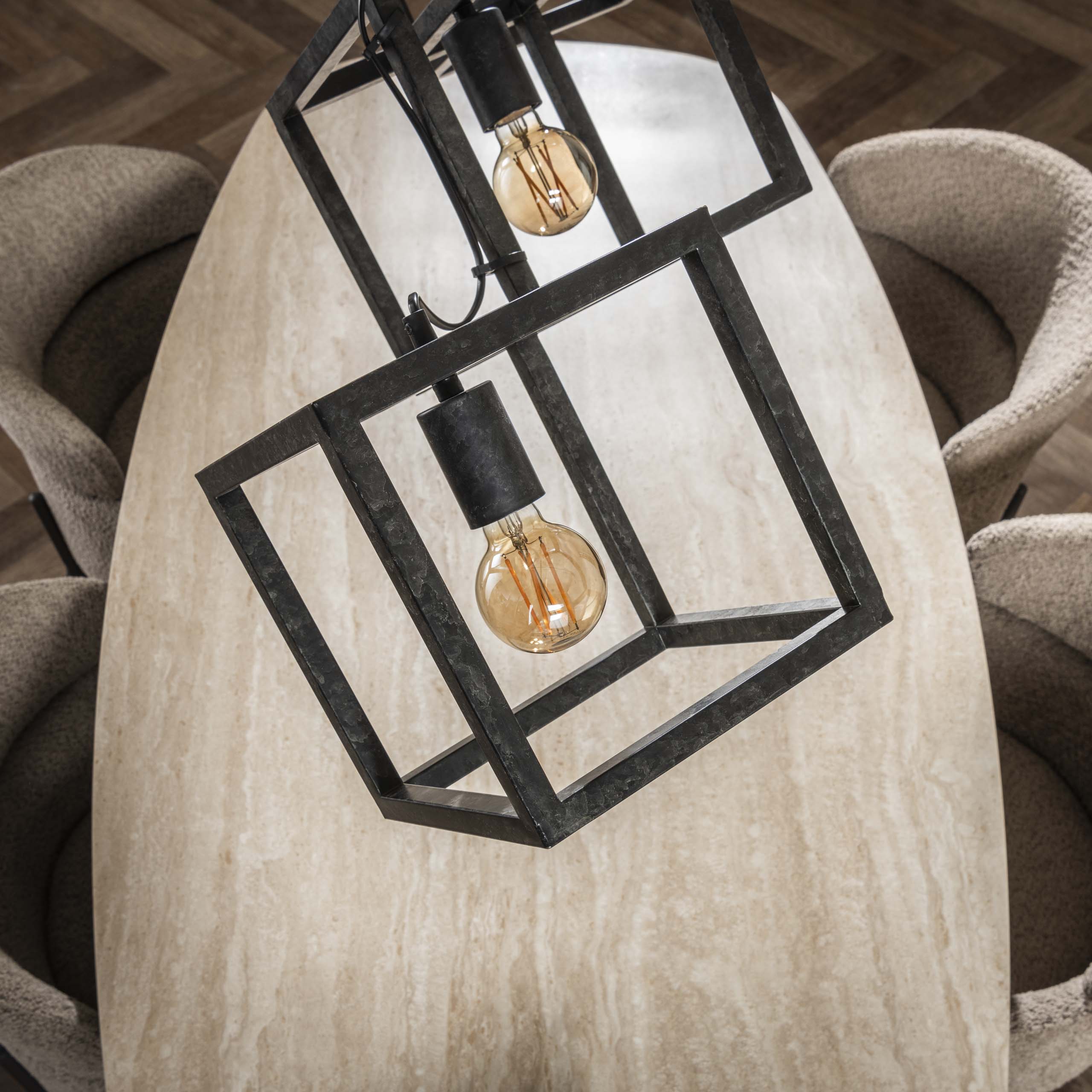 Hängelampe Cube 4-flammig – Anthrazit