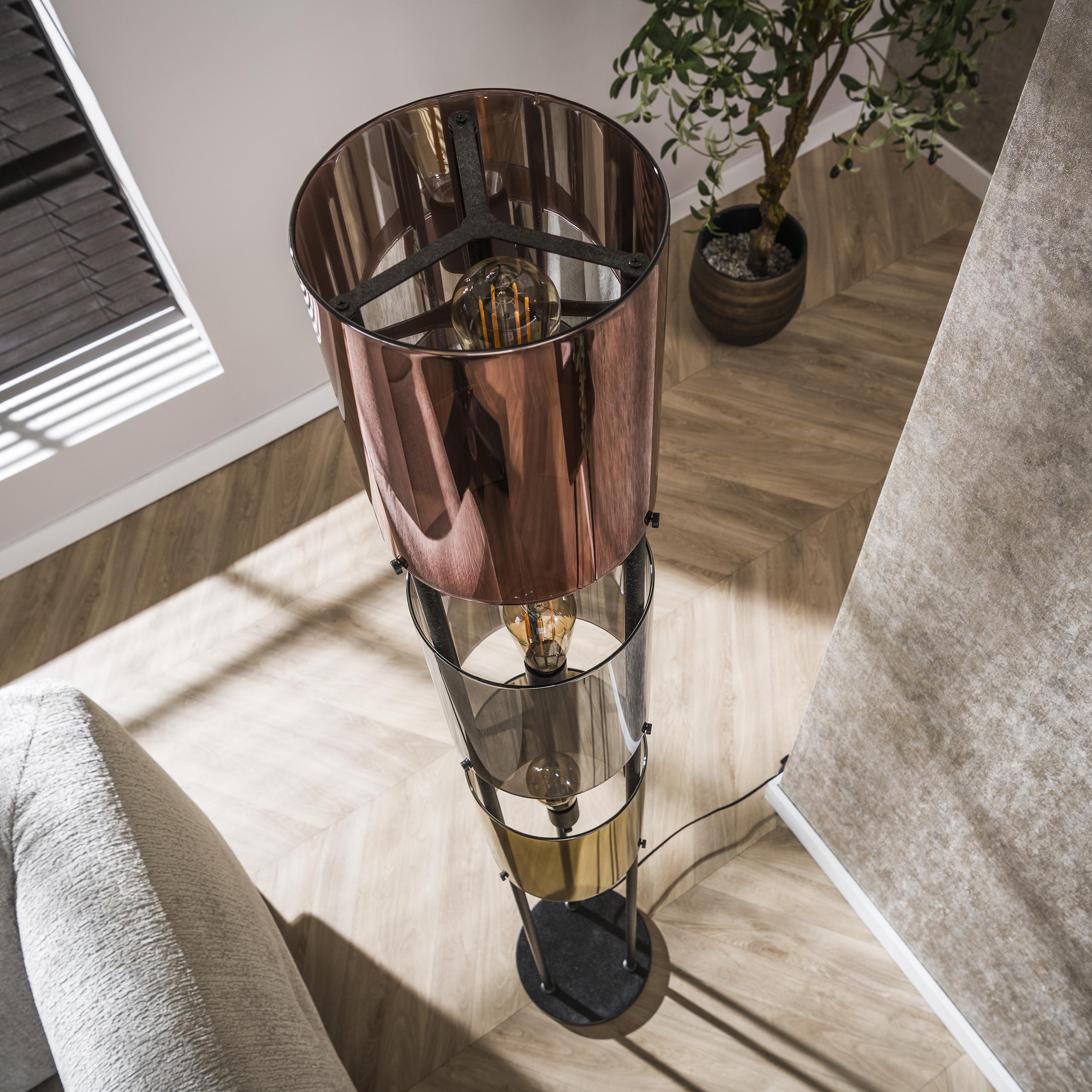 Stehleuchte Lucente Tricolore 3-flammig – Artic Schwarz