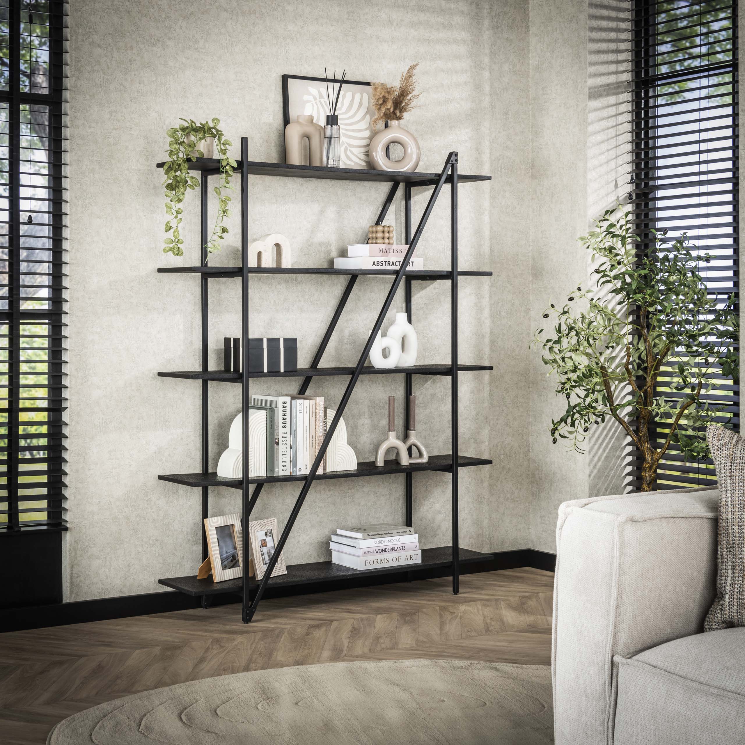 Wandregal Piega 5-lagig 140 cm - Grau