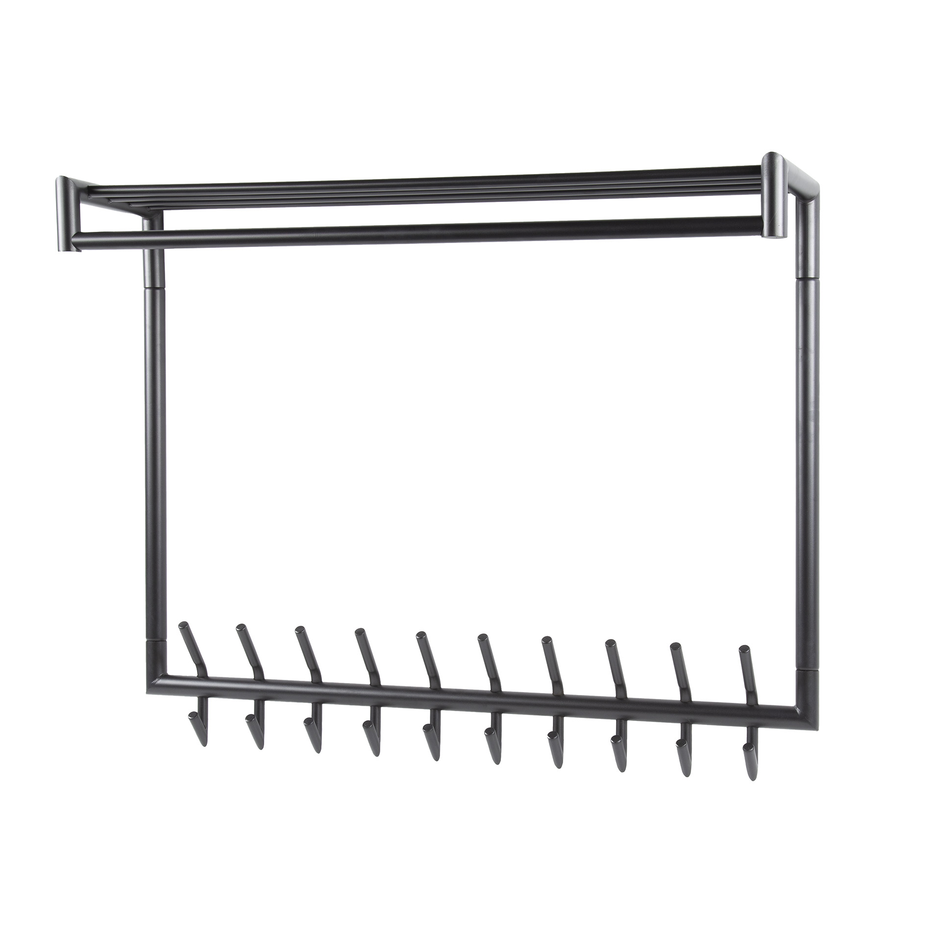 Garderobe Tubo hoch - 2x10 Haken - Matt dunkelgrau