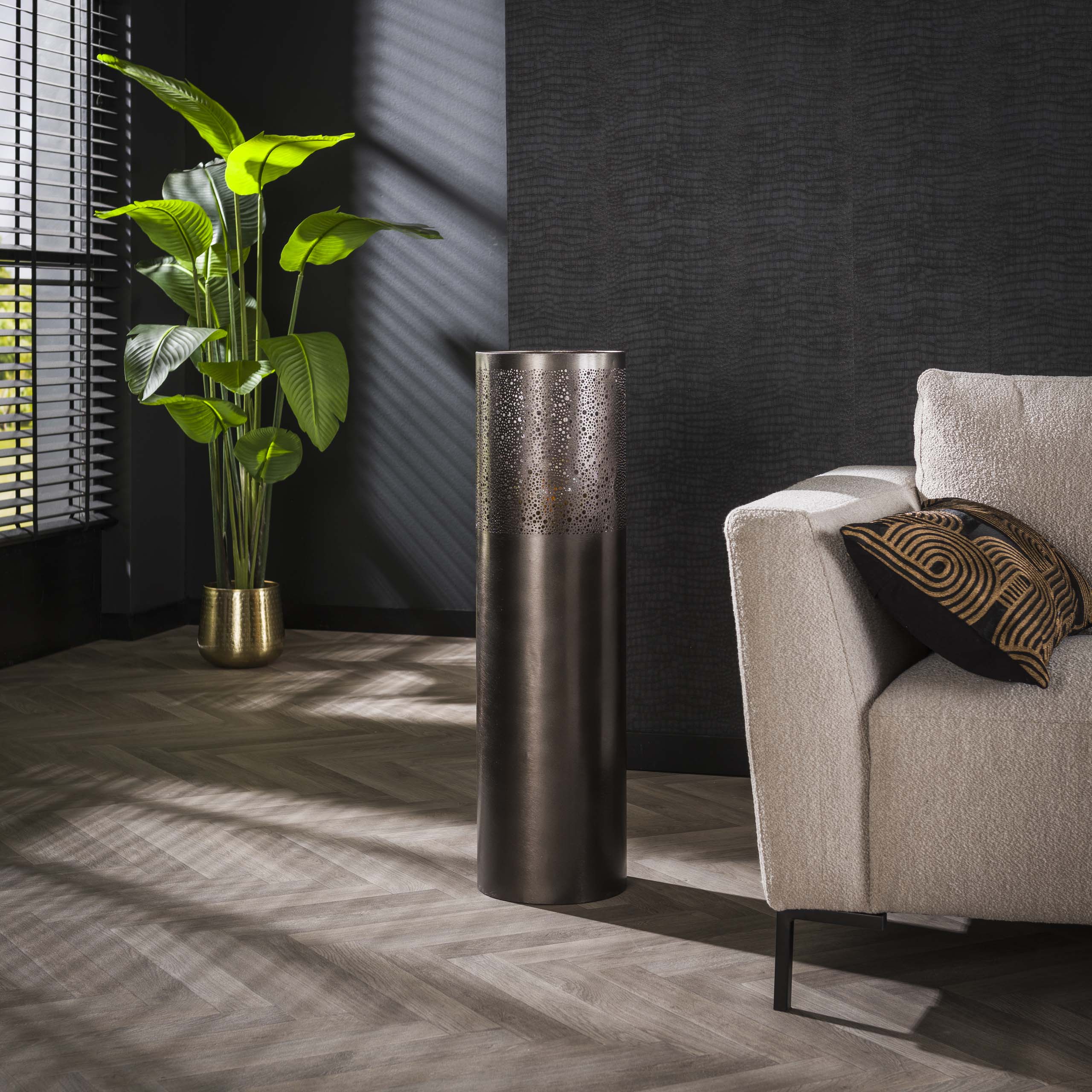 Stehleuchte 1-Licht-Zylinder-Glühen 90 cm - Schwarznickel