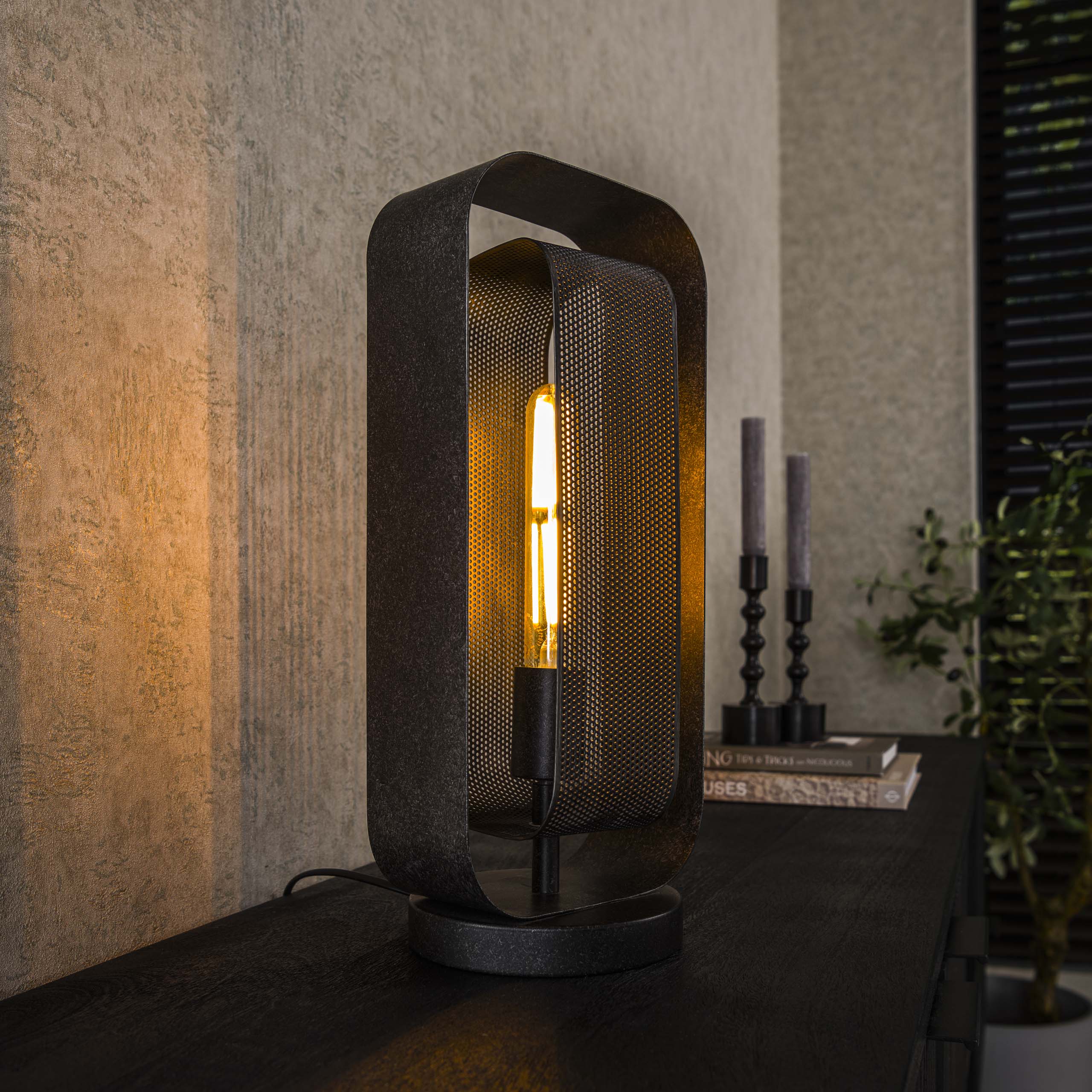Tischleuchte 1L Mesh Rotate / Artic schwarz