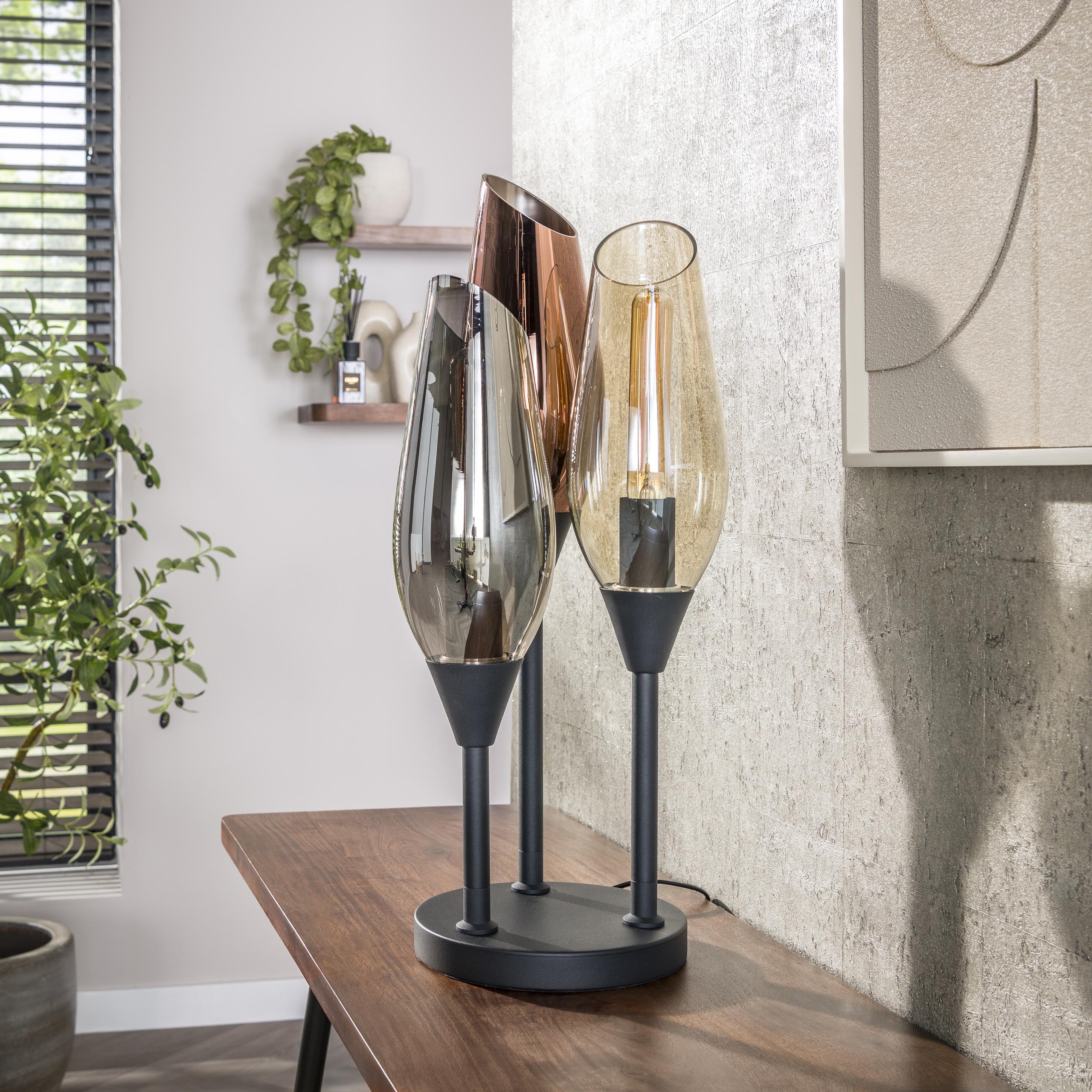 Tischleuchte Cocoon 3-flammig - Schwarz