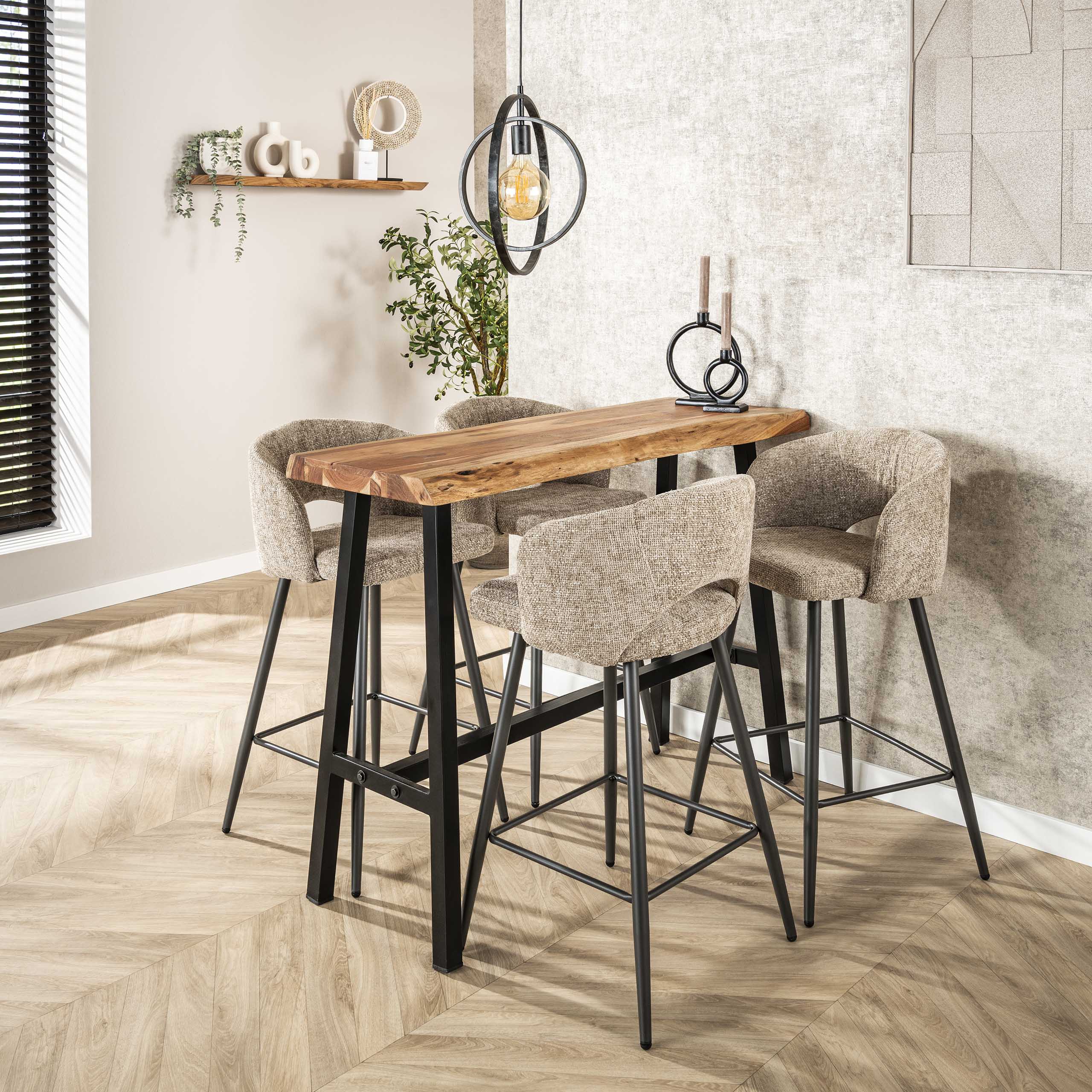 Bartisch Live Edge 125 cm – Massive Akazie