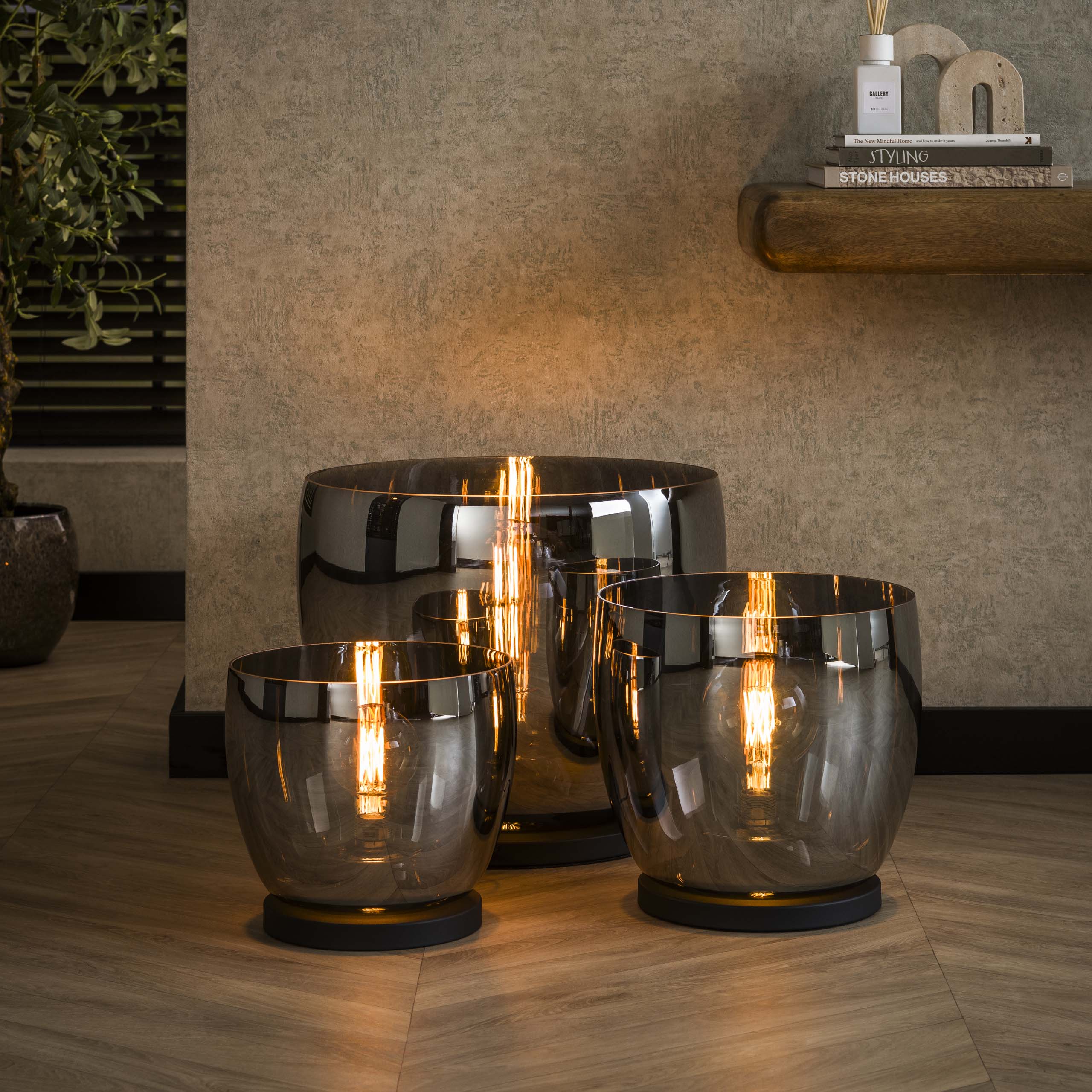 Stehleuchte UP L 1-flammig – Rauchgraues Glas