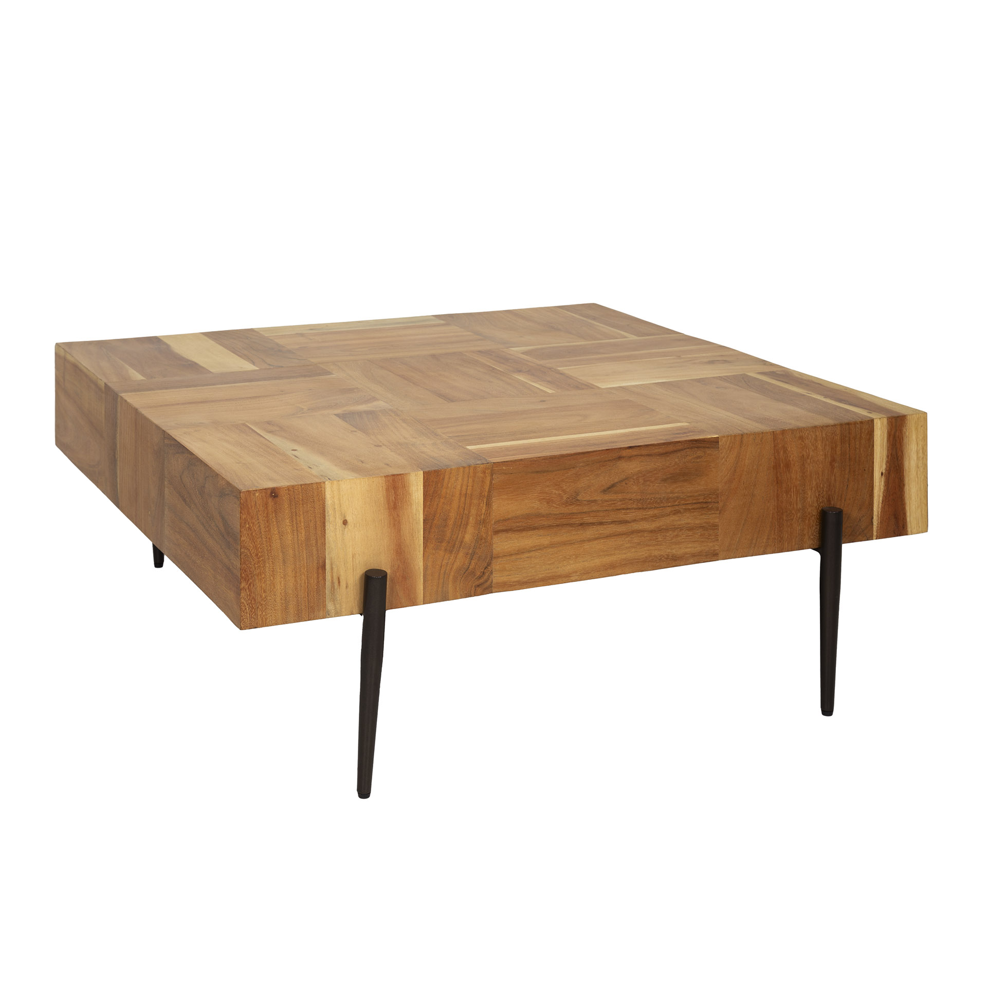 Couchtisch Blocks 90x90 - Massive Akazie natur