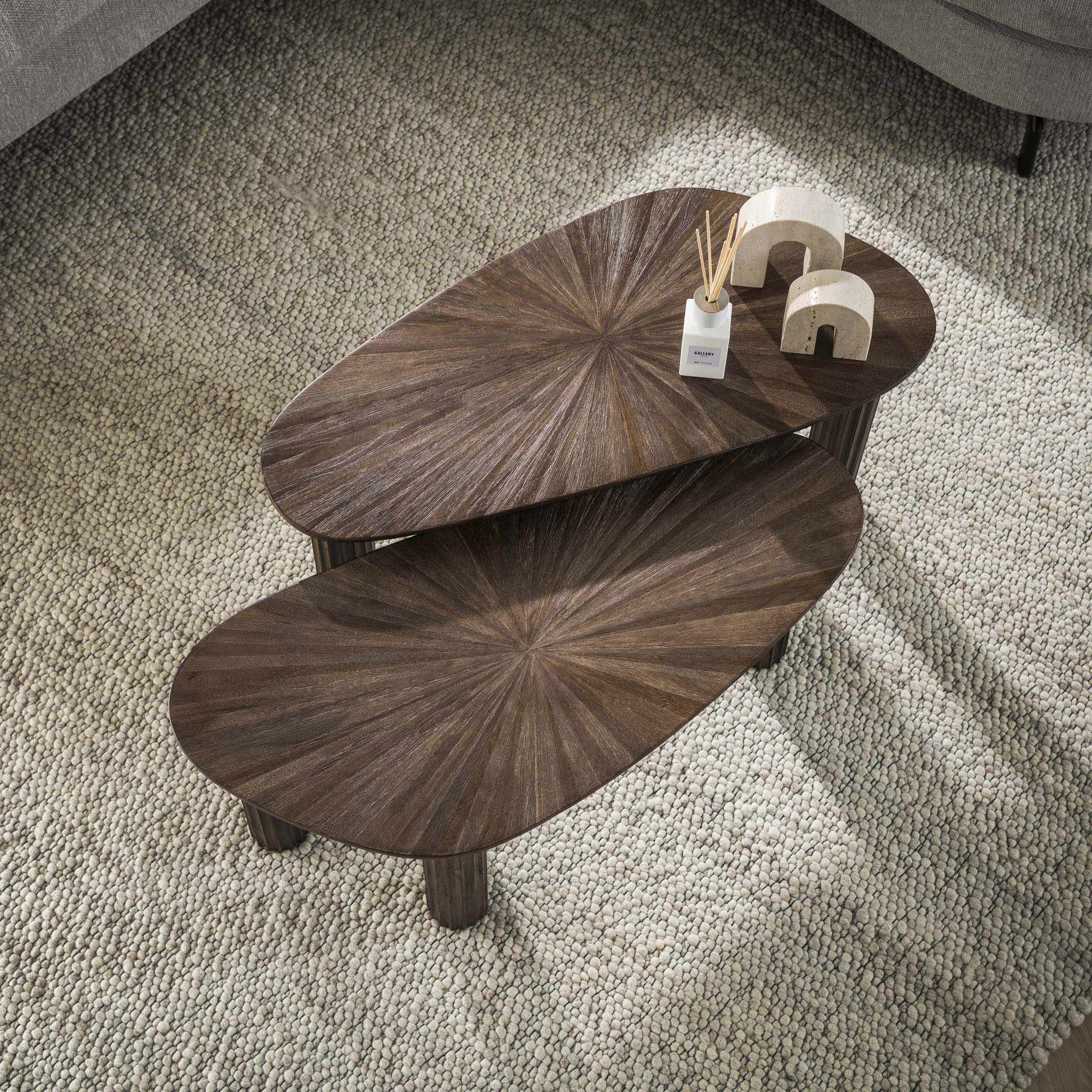 Couchtisch Maya Teak Bio – 2er-Set – Espresso