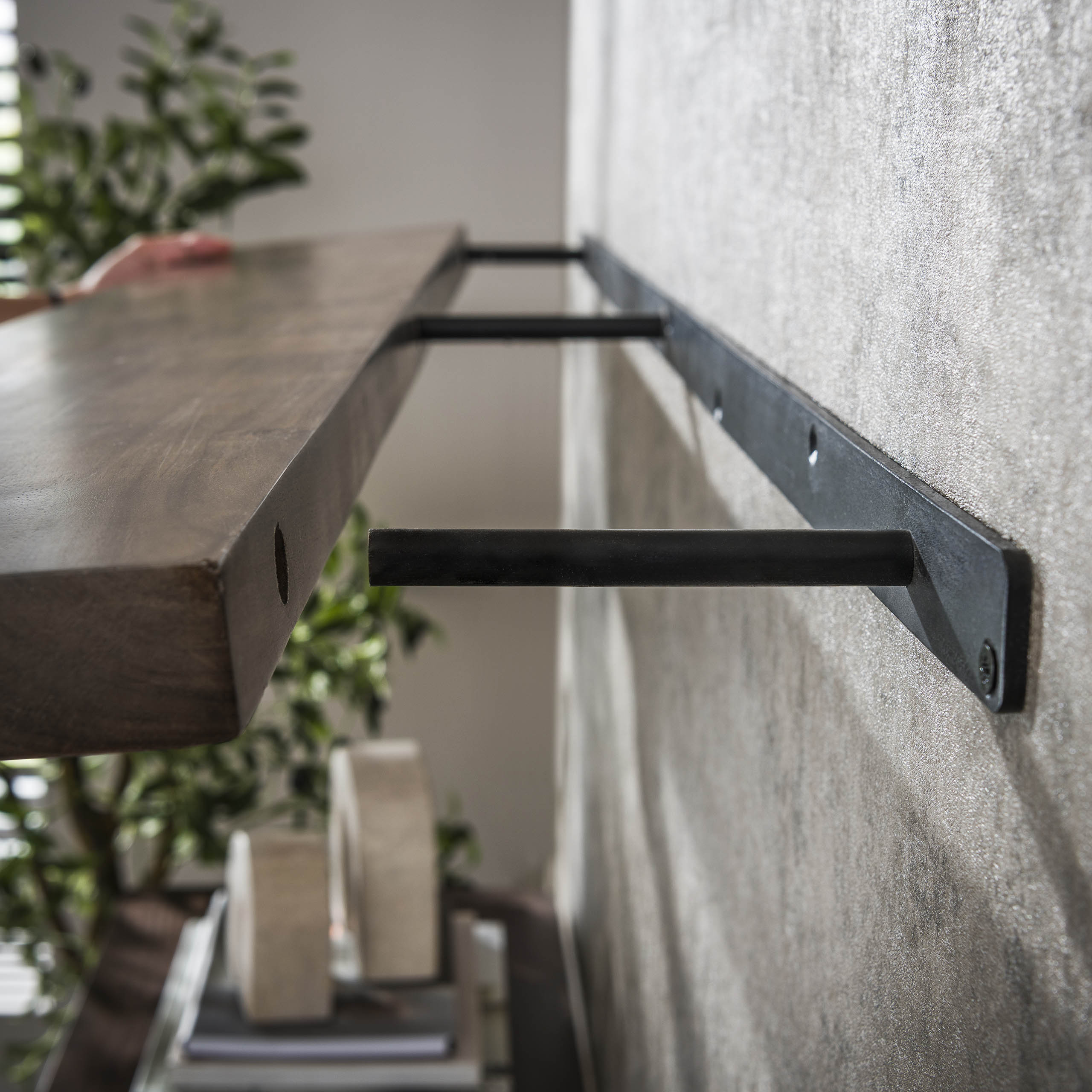 Wandregal Carve 120 cm – Massive Akazie braun