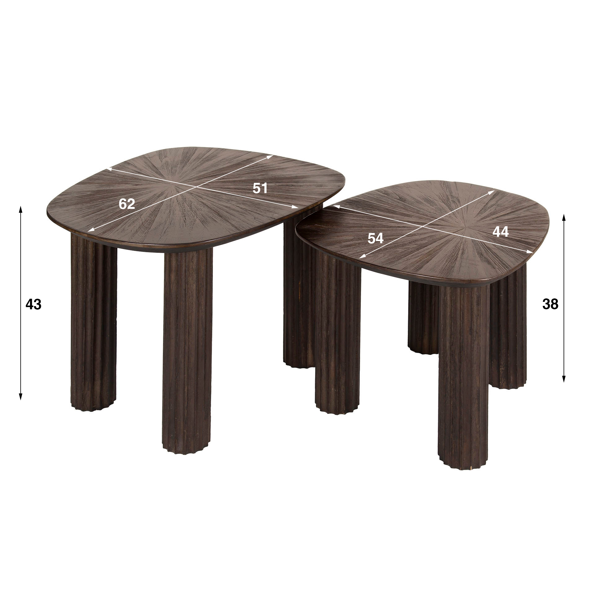 Couchtisch Maya Teak viereckig - 2er-Set