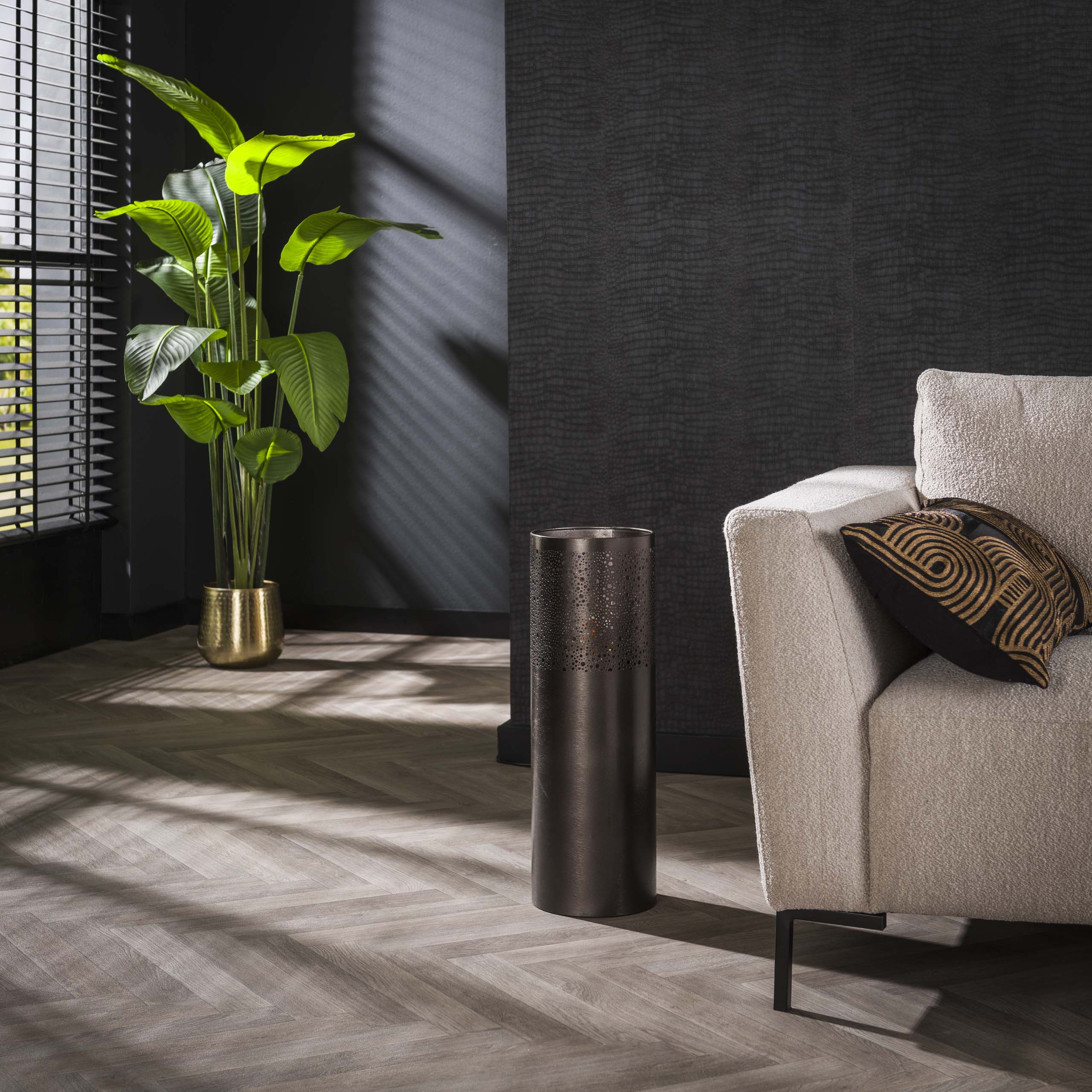 Stehleuchte „Cylinder Glow“ 1-flammig 60 cm – Schwarznickel