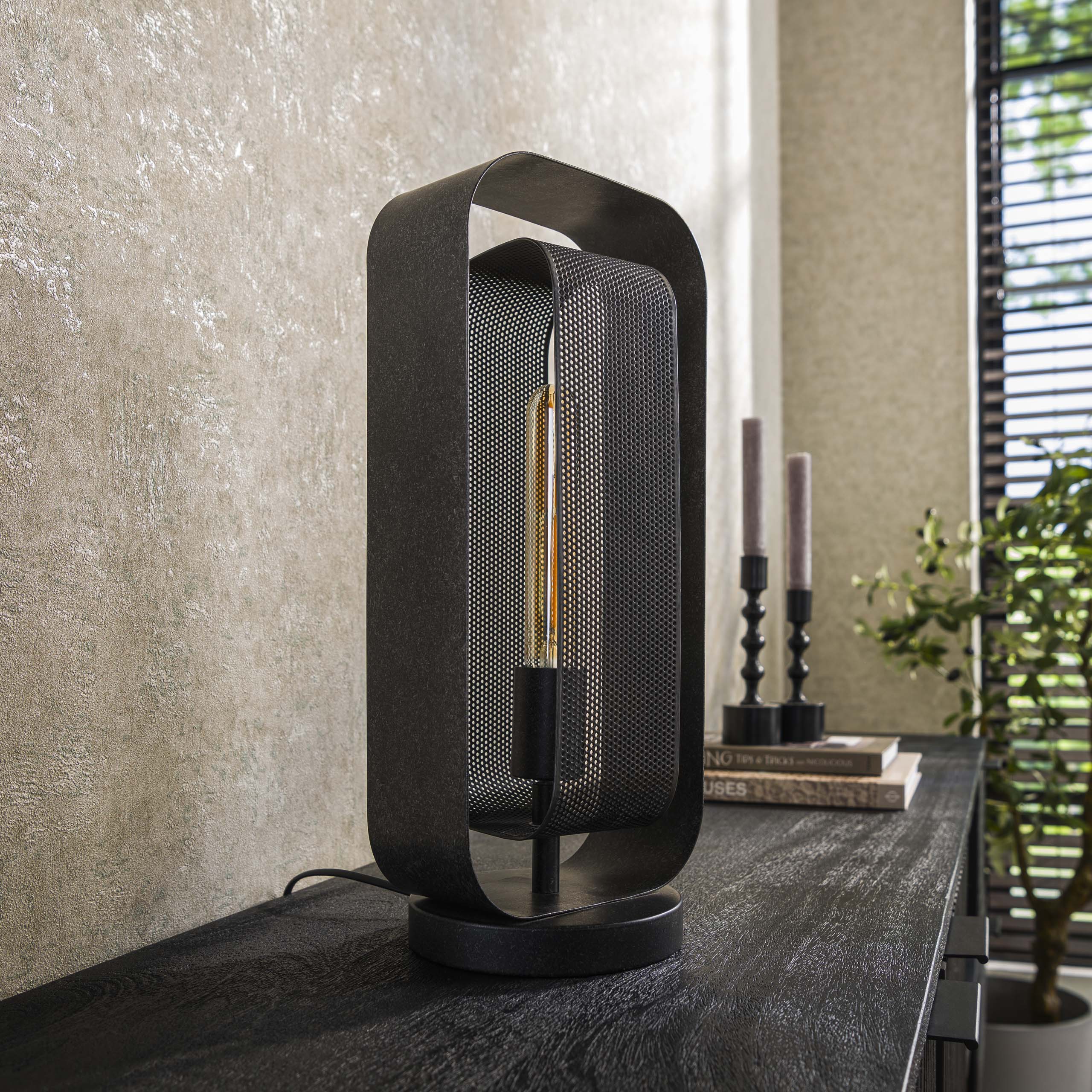 Tischleuchte 1L Mesh Rotate / Artic schwarz