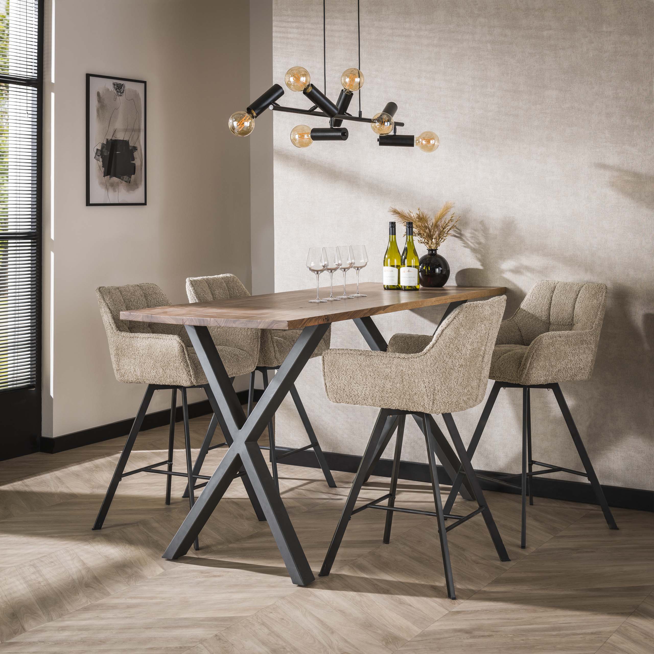 Barstuhlgitter drehbar. VPE2 / Boucle-Sandfarbe