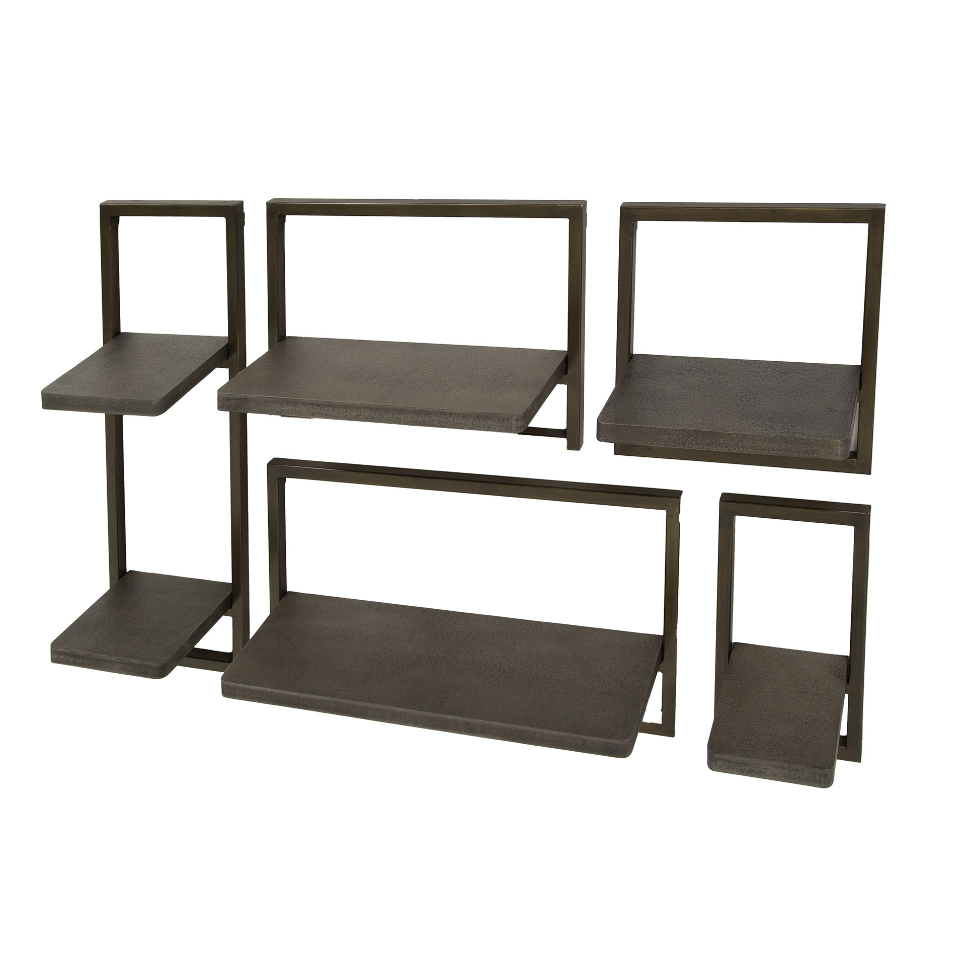 Wandregal-Set/5 Ferro / Bronze antik