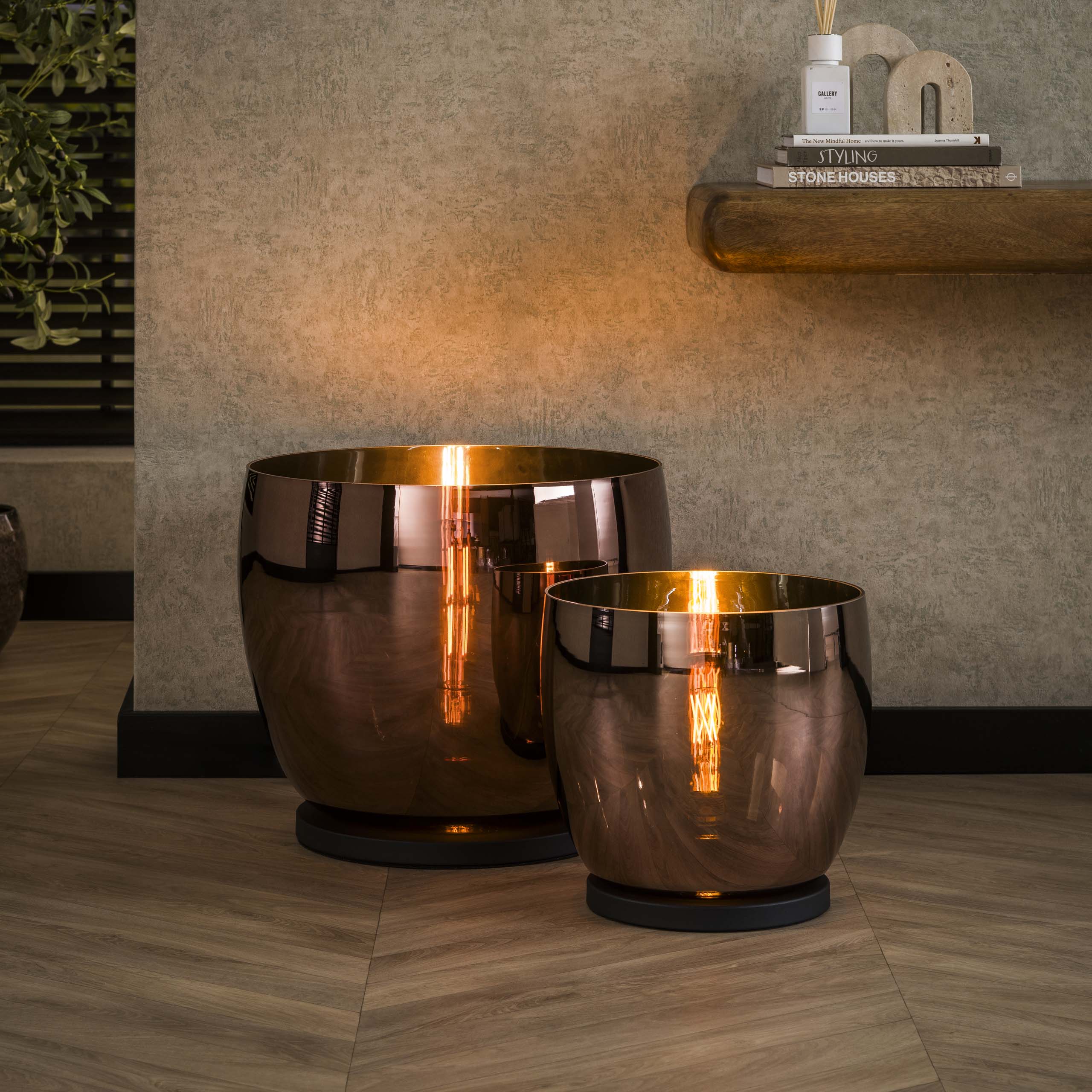 Stehleuchte UP XXL 1-flammig - Kupferglas