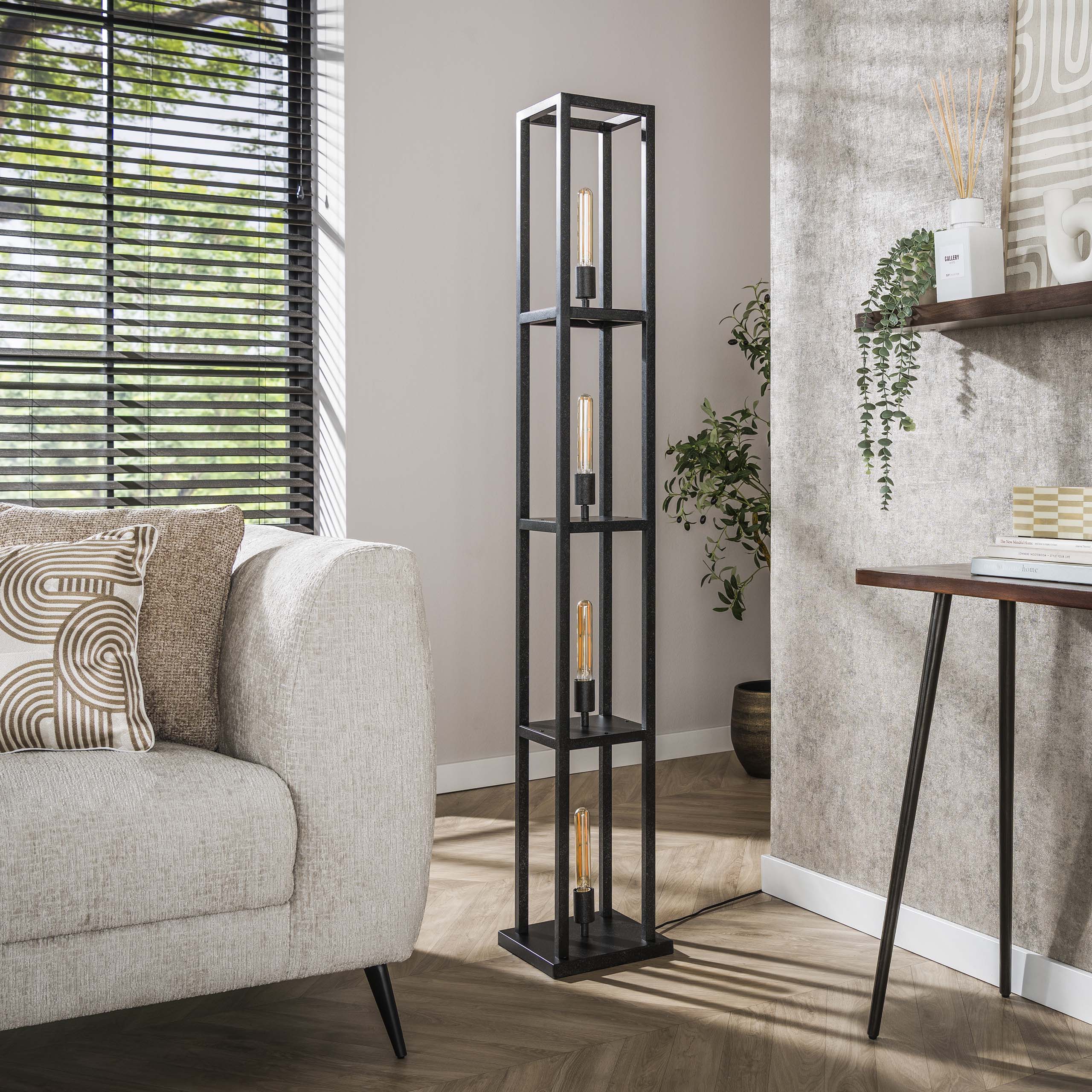 Stehleuchte Quadra 4-flammig – Artic Schwarz