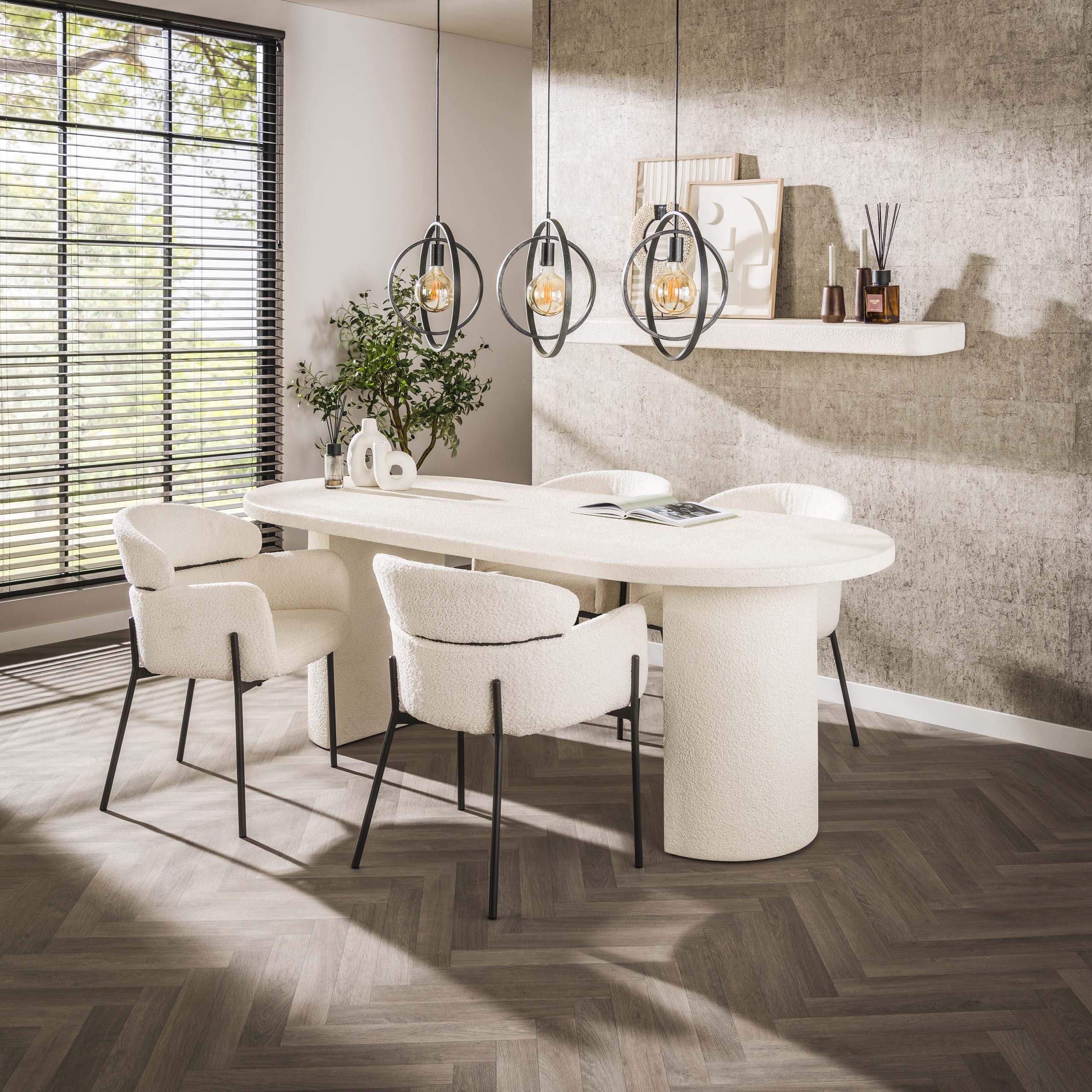 Esstisch Bogenstein 215x90cm / Marmorverbundstoff