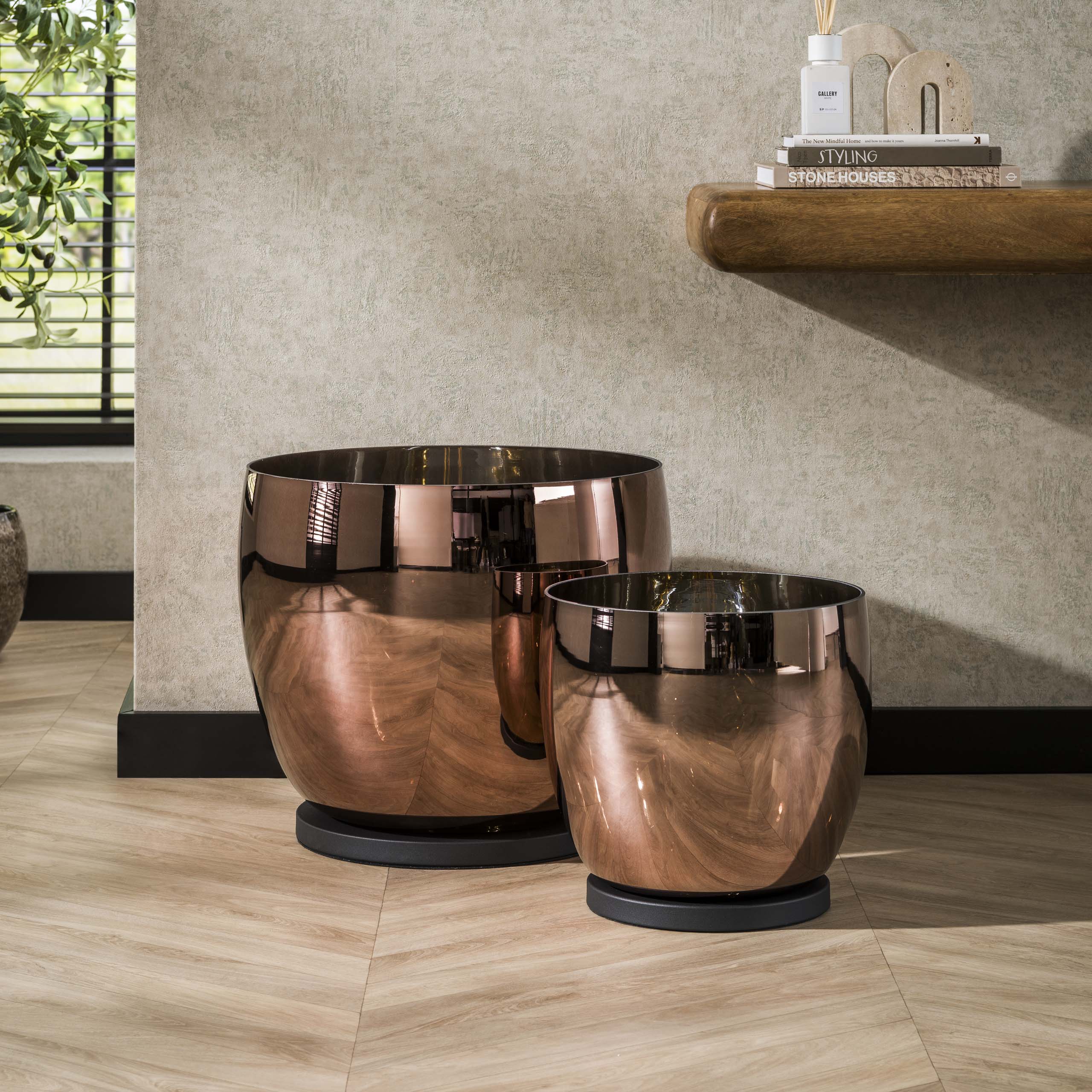 Stehleuchte UP XL 1-flammig Kupferglas