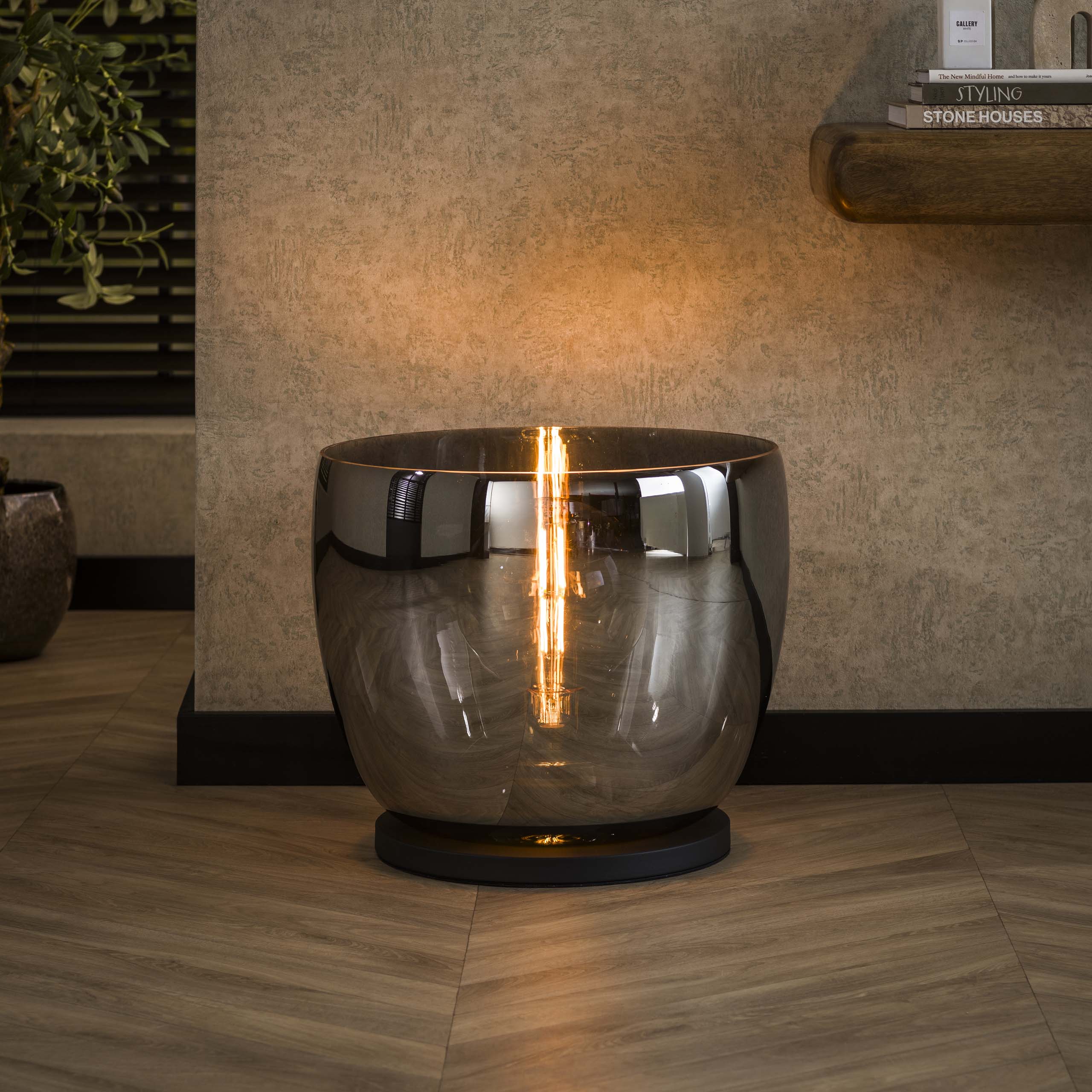 Stehleuchte UP XXL 1-flammig – Rauchgraues Glas