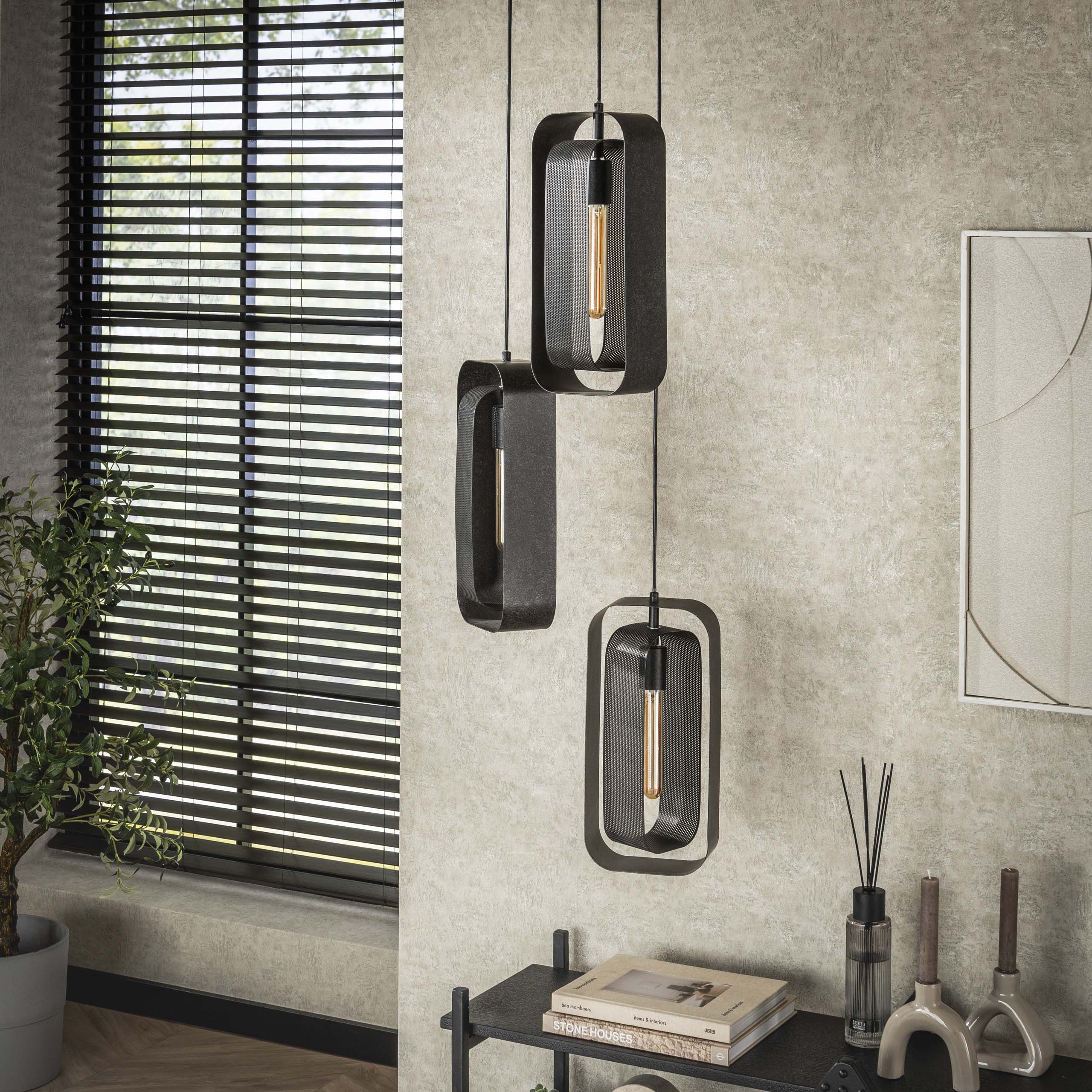 Hängelampe 3L Mesh rotieren / Artic schwarz