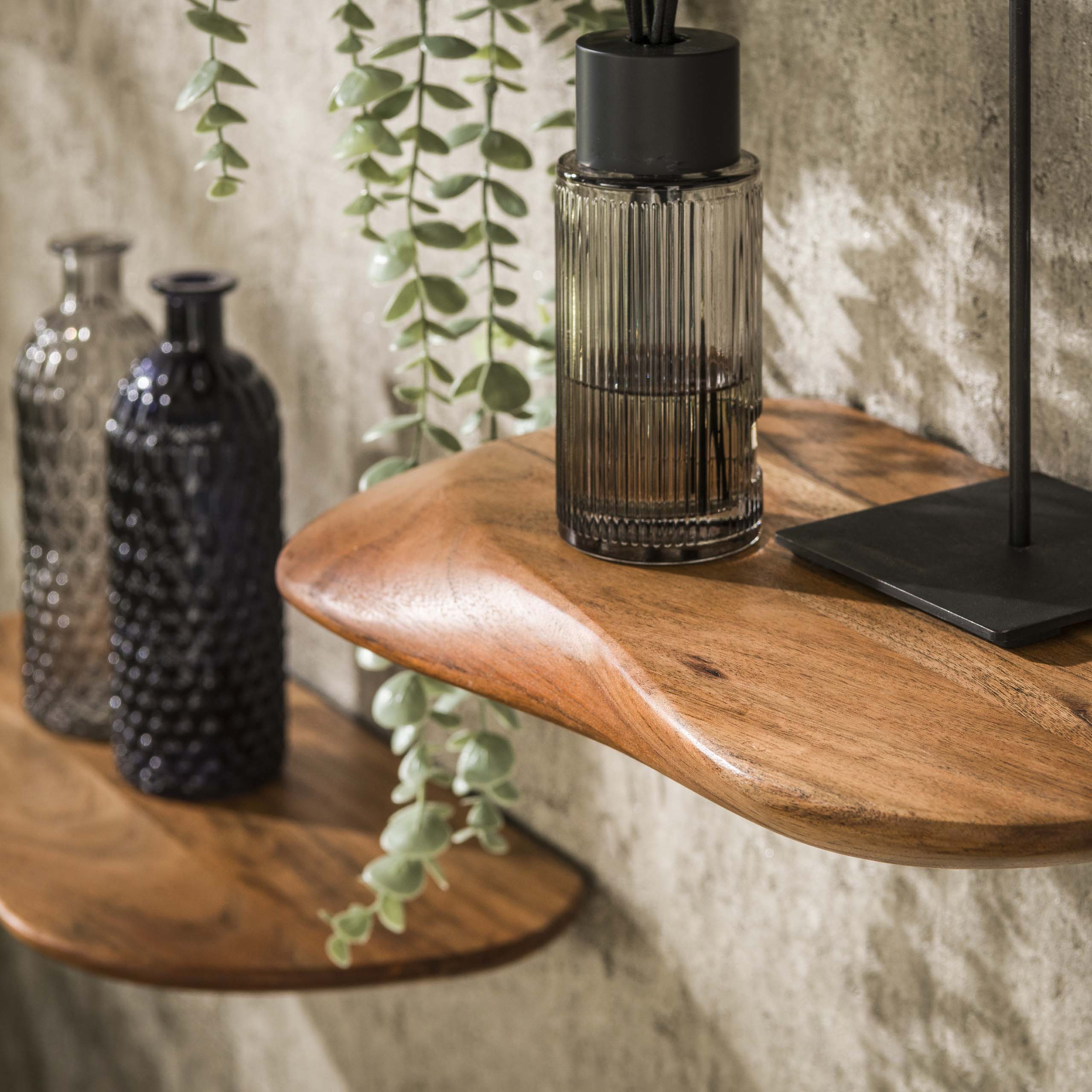 Wandregal Organic 3er-Set – Massive Akazie