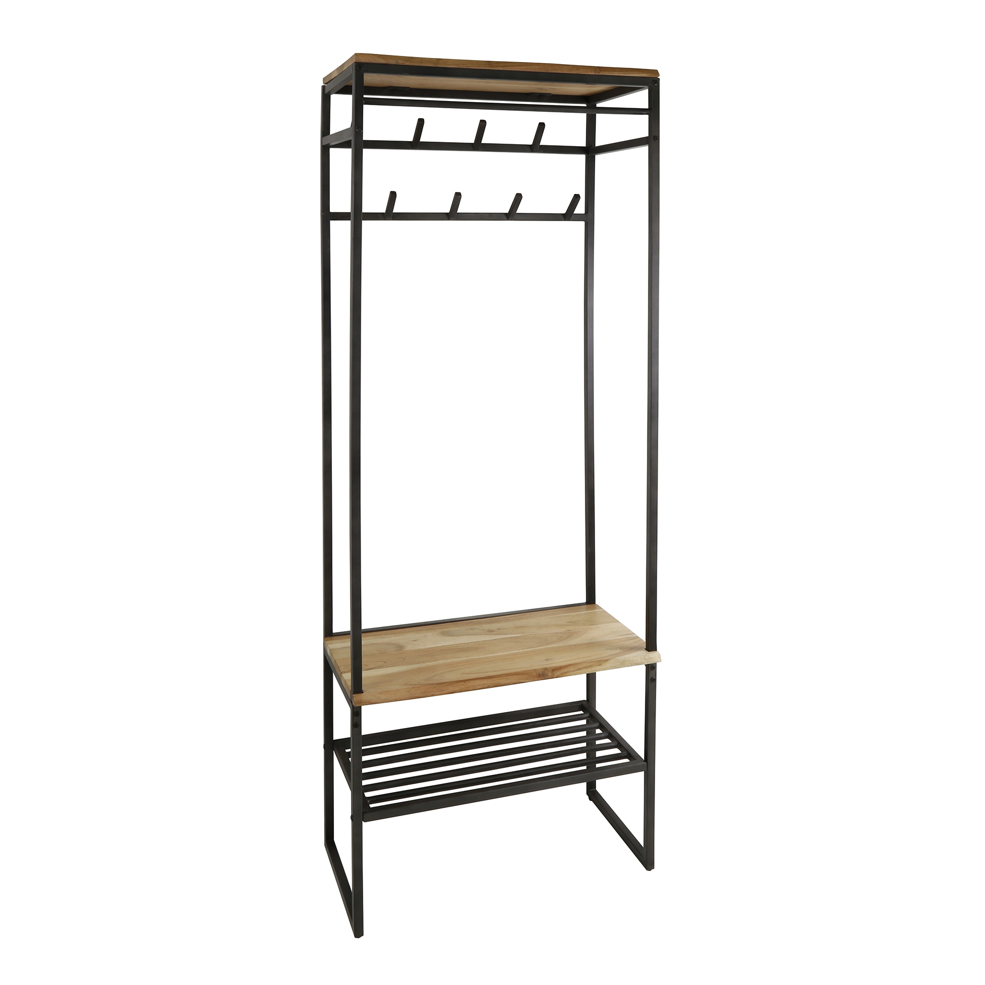 Garderobenmöbel-Stangenkante / Massive Akazie natur