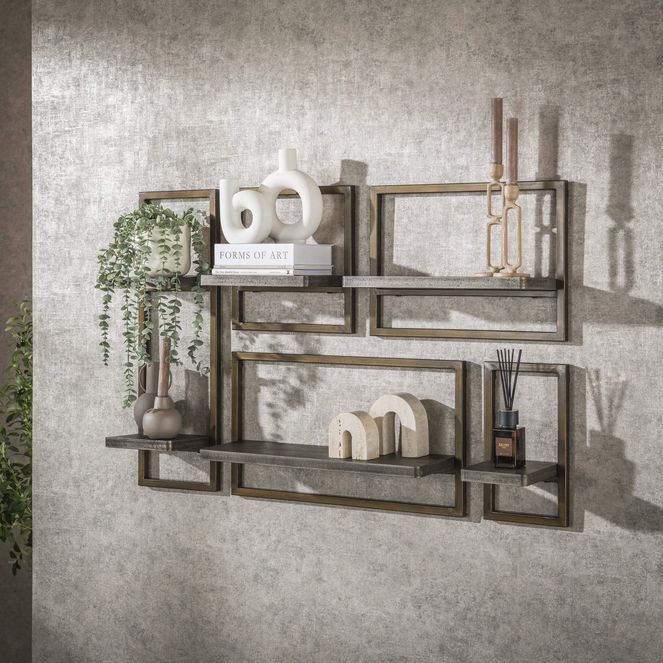 Wandregal-Set/5 Ferro / Bronze antik