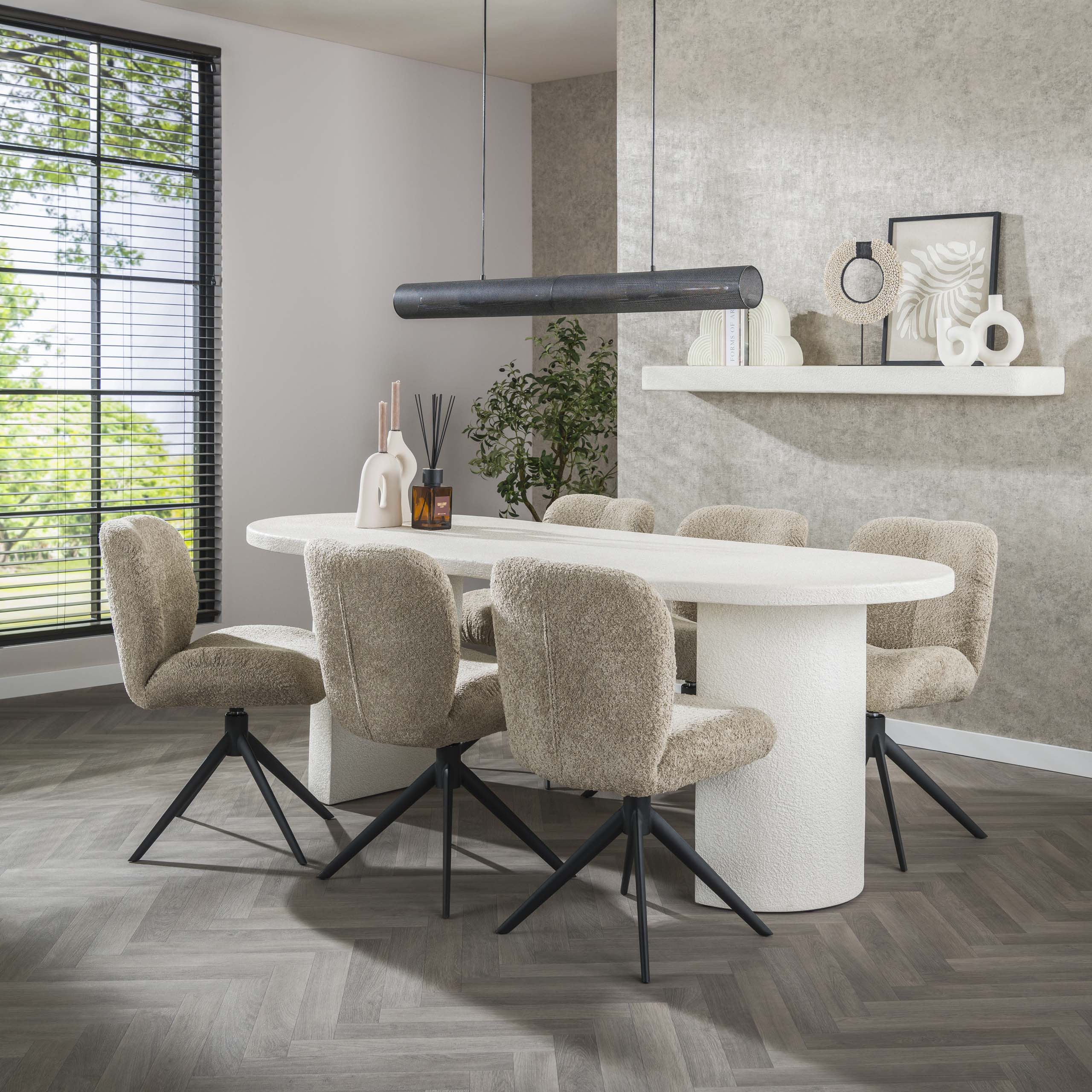 Esstisch Bogenstein 215x90cm / Marmorverbundstoff