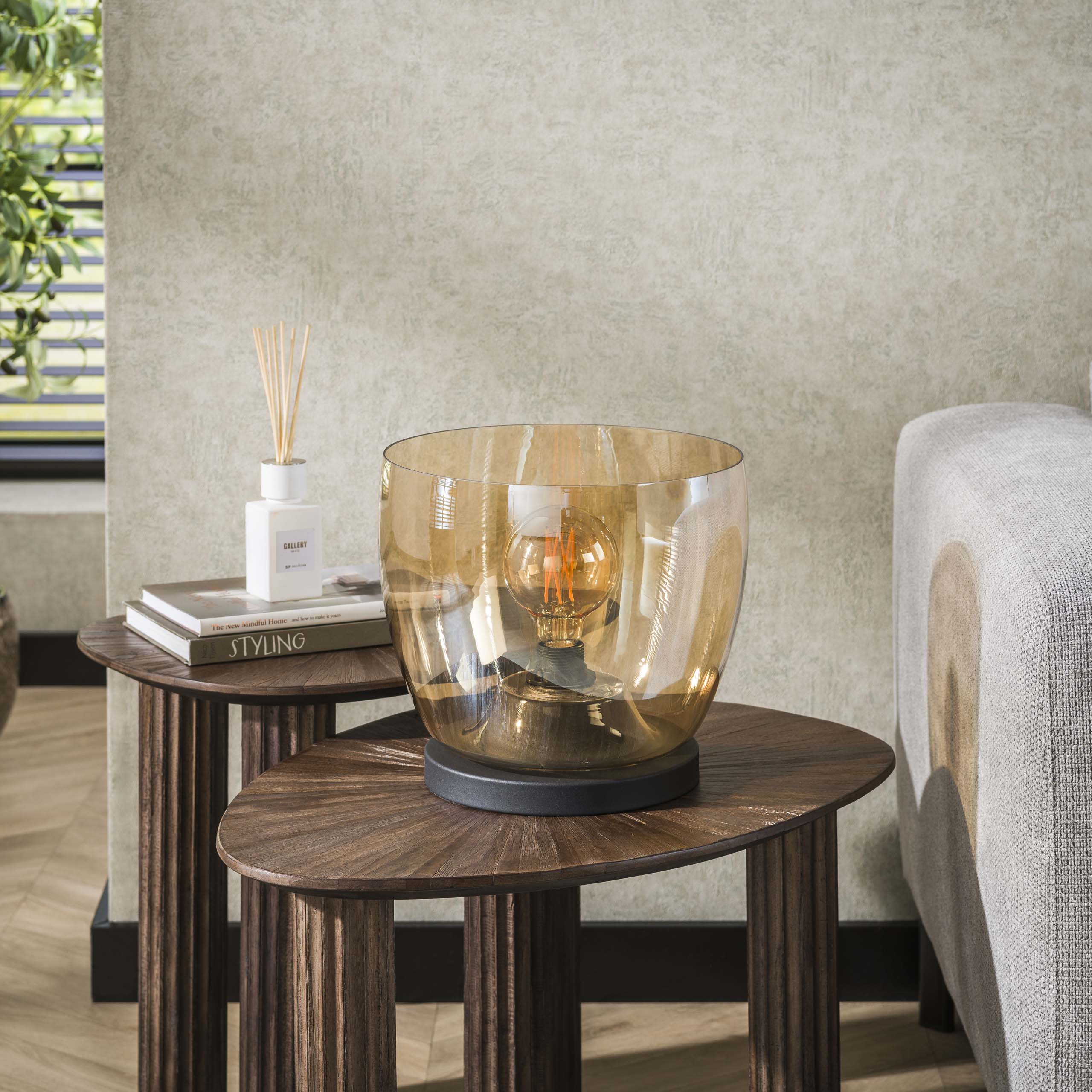 Stehleuchte UP L 1-flammig - Braunglas