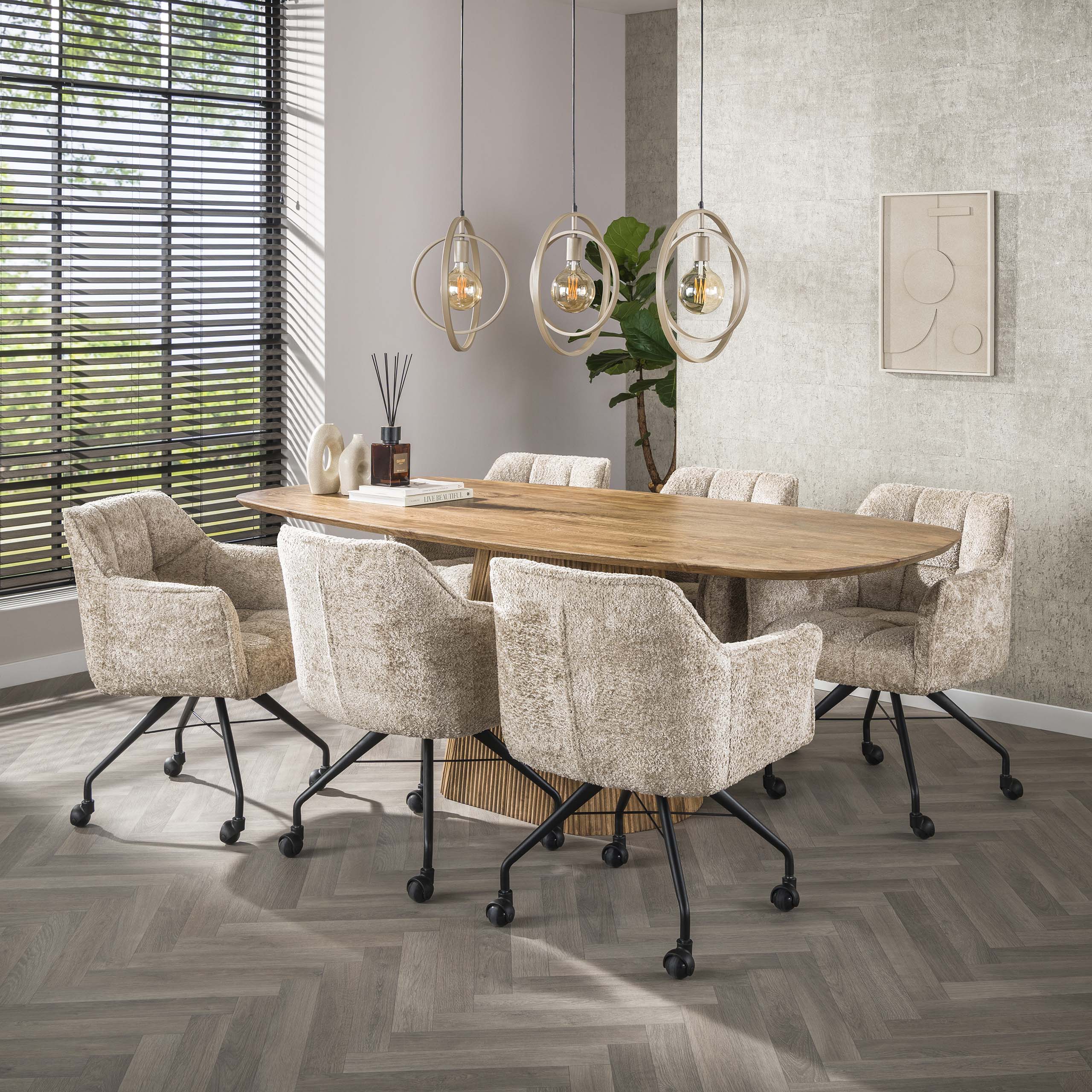 Hängelampe Turn Around 3-flammig - Beige