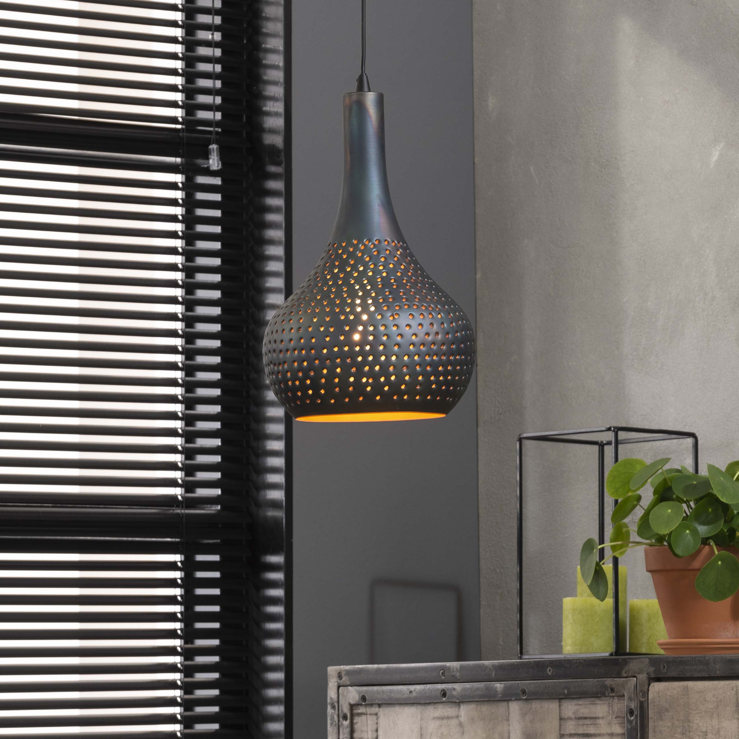 Hängelampe 1x Industrie Betonkegel/Schwarzbraun