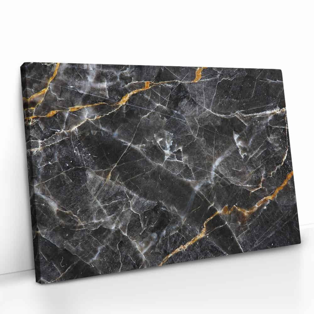 "Black,  White & Gold Stone"