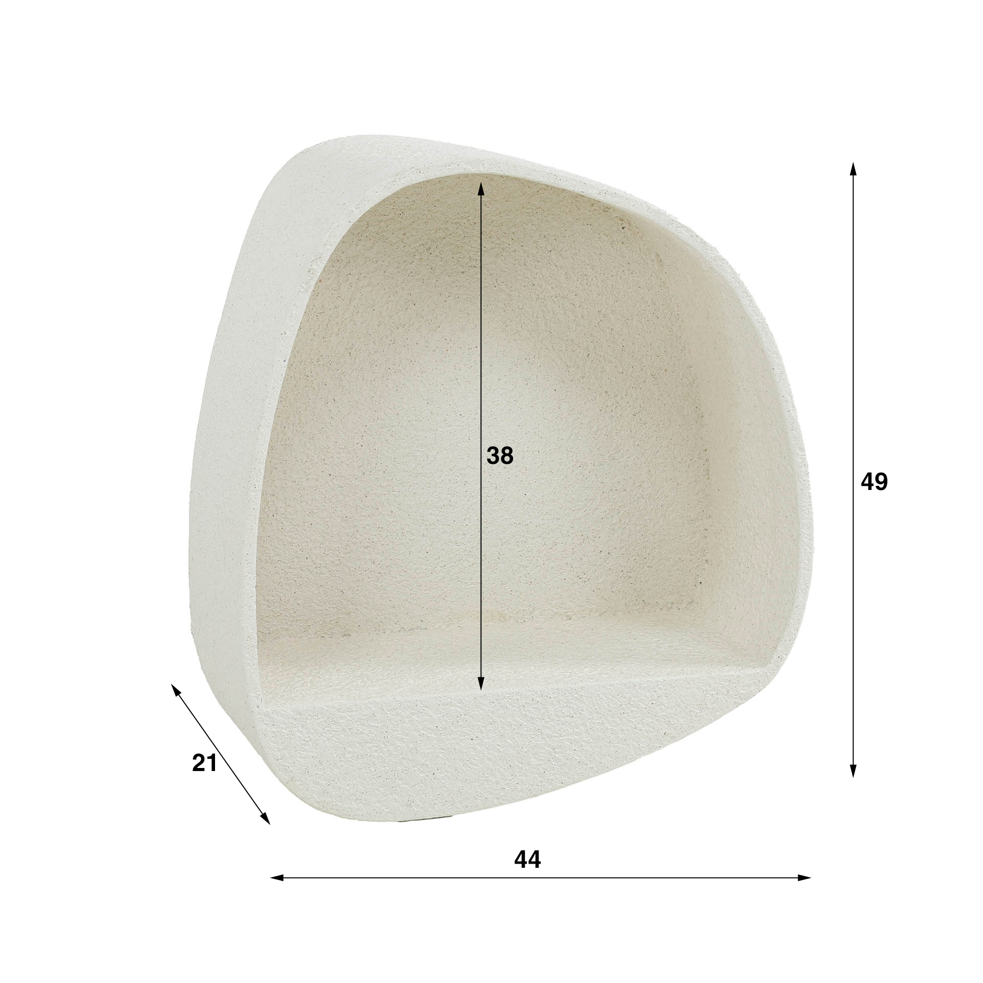 Wandregal Stein breit / Marmorverbundstoff