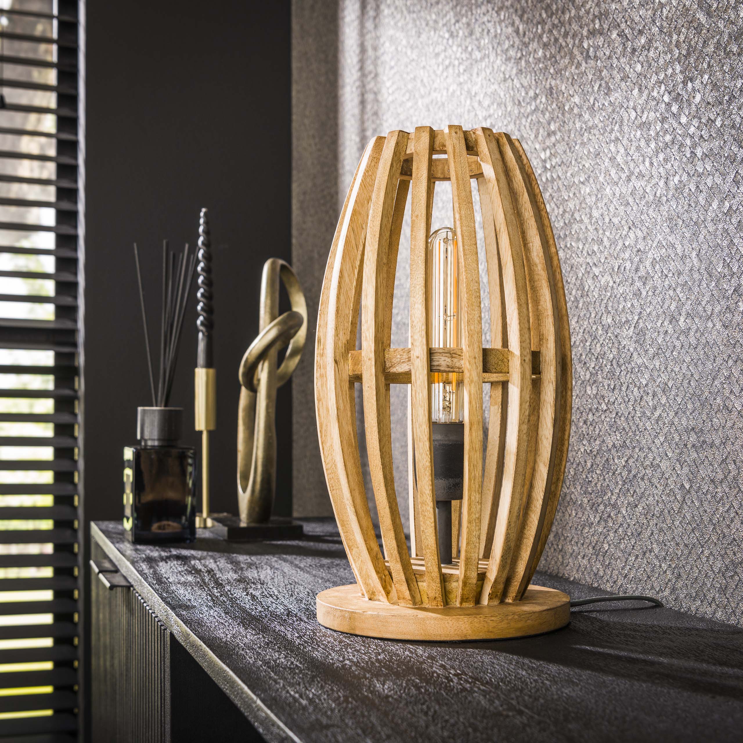 Tischleuchte 1L Orbit / Mango massiv natur