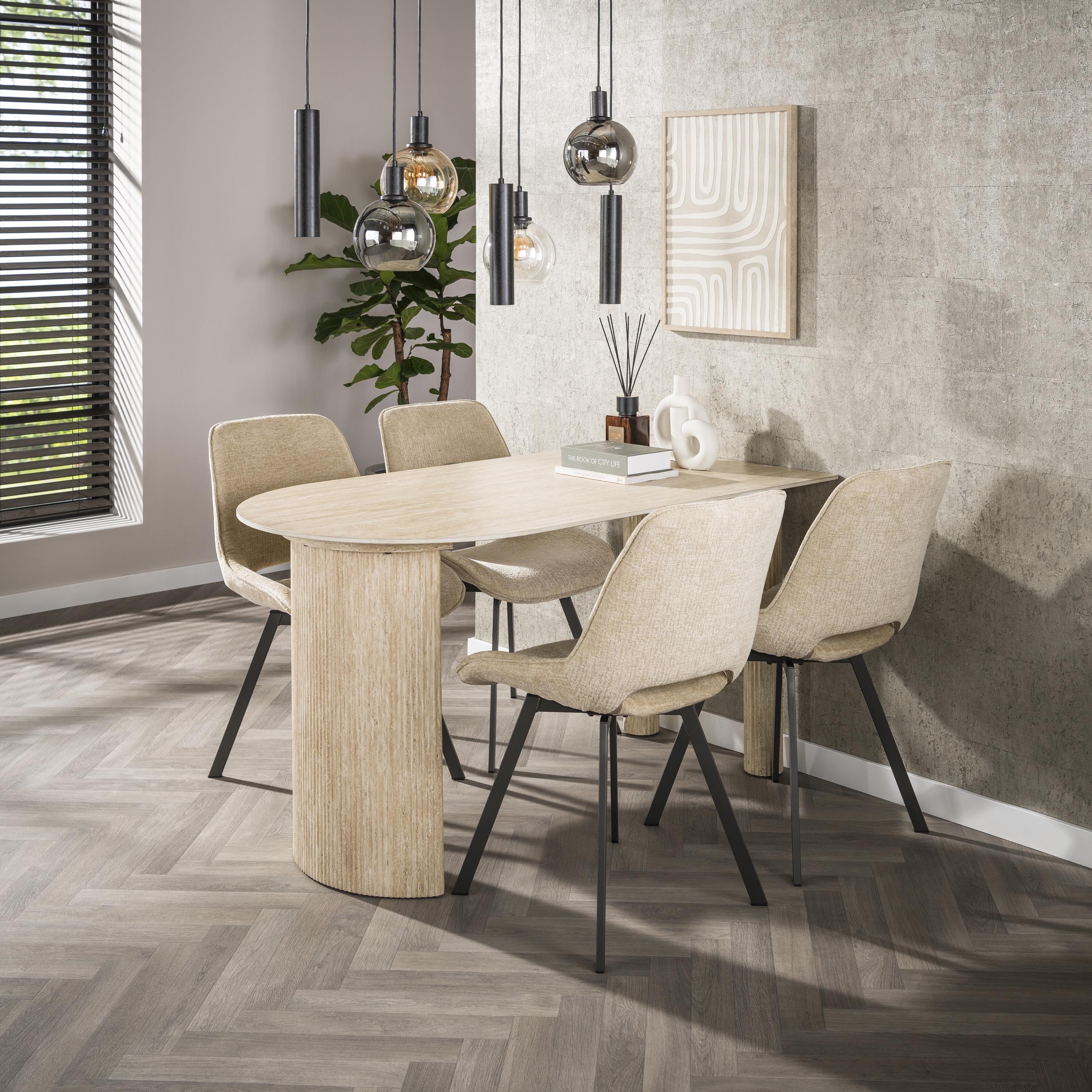 Drehbarer Jaroq-Stuhl – 4 Stück verpackt – Sandfarben