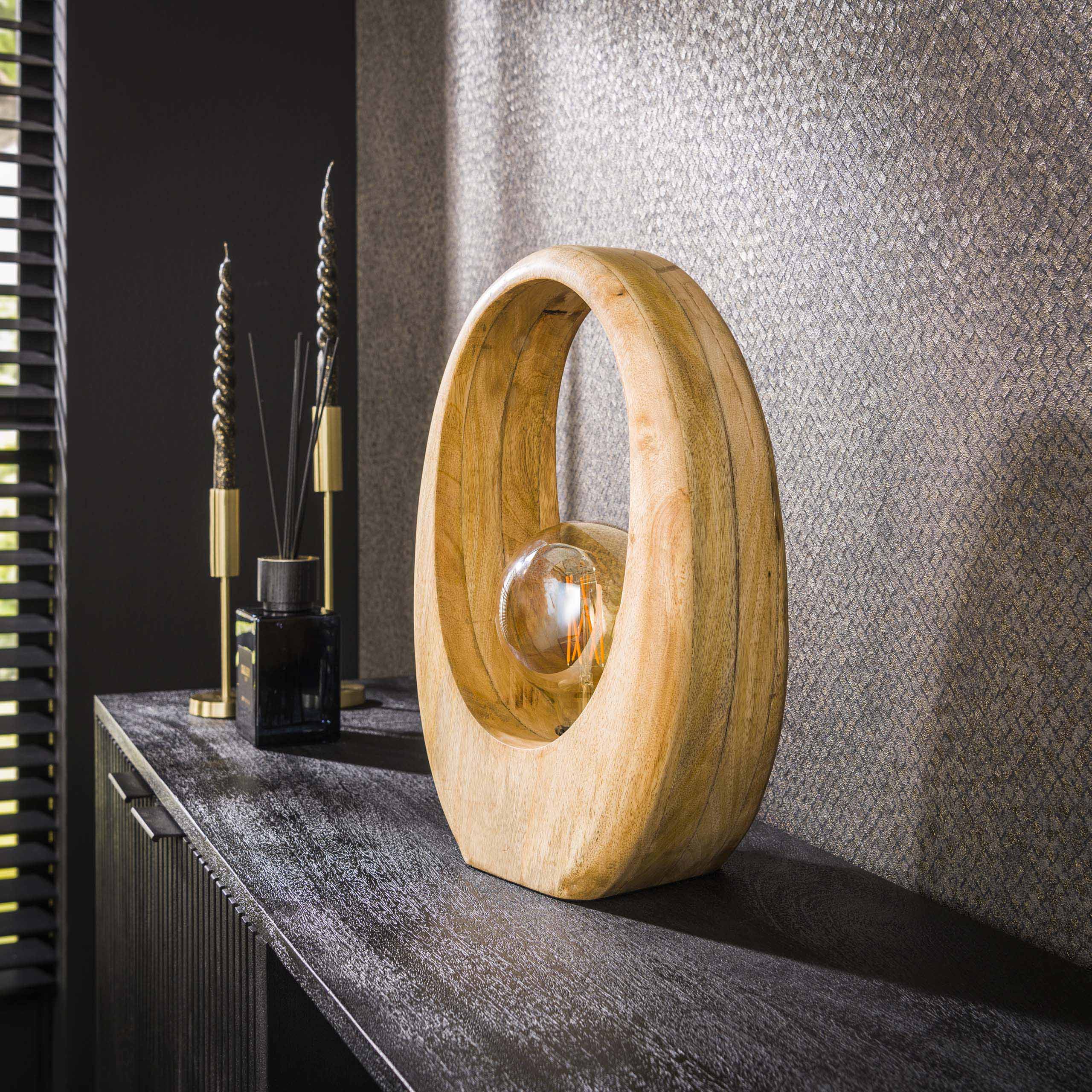 Tischlampe 1L Bogenholz L