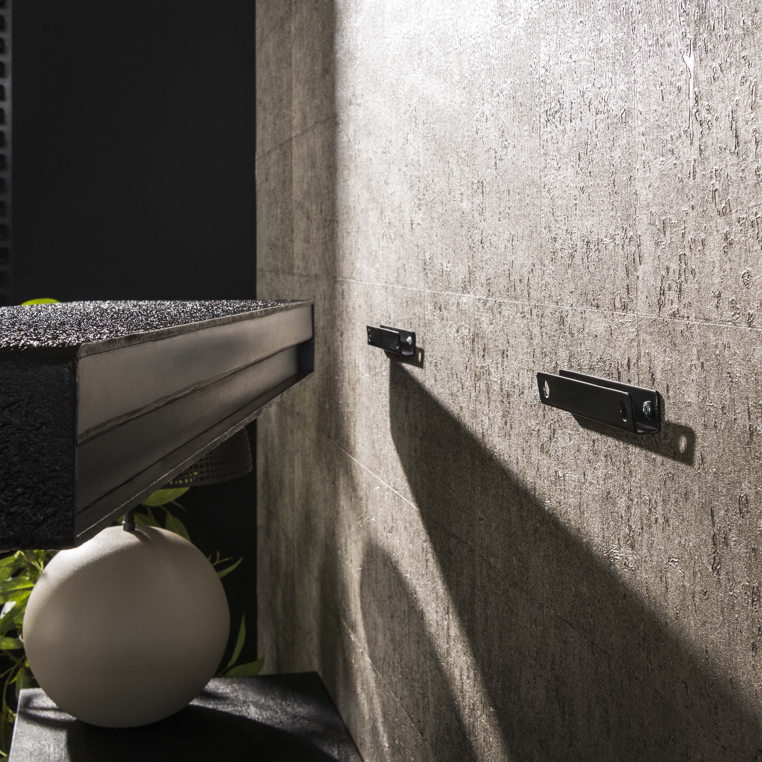 Wandregal 100 cm metallisch / grau