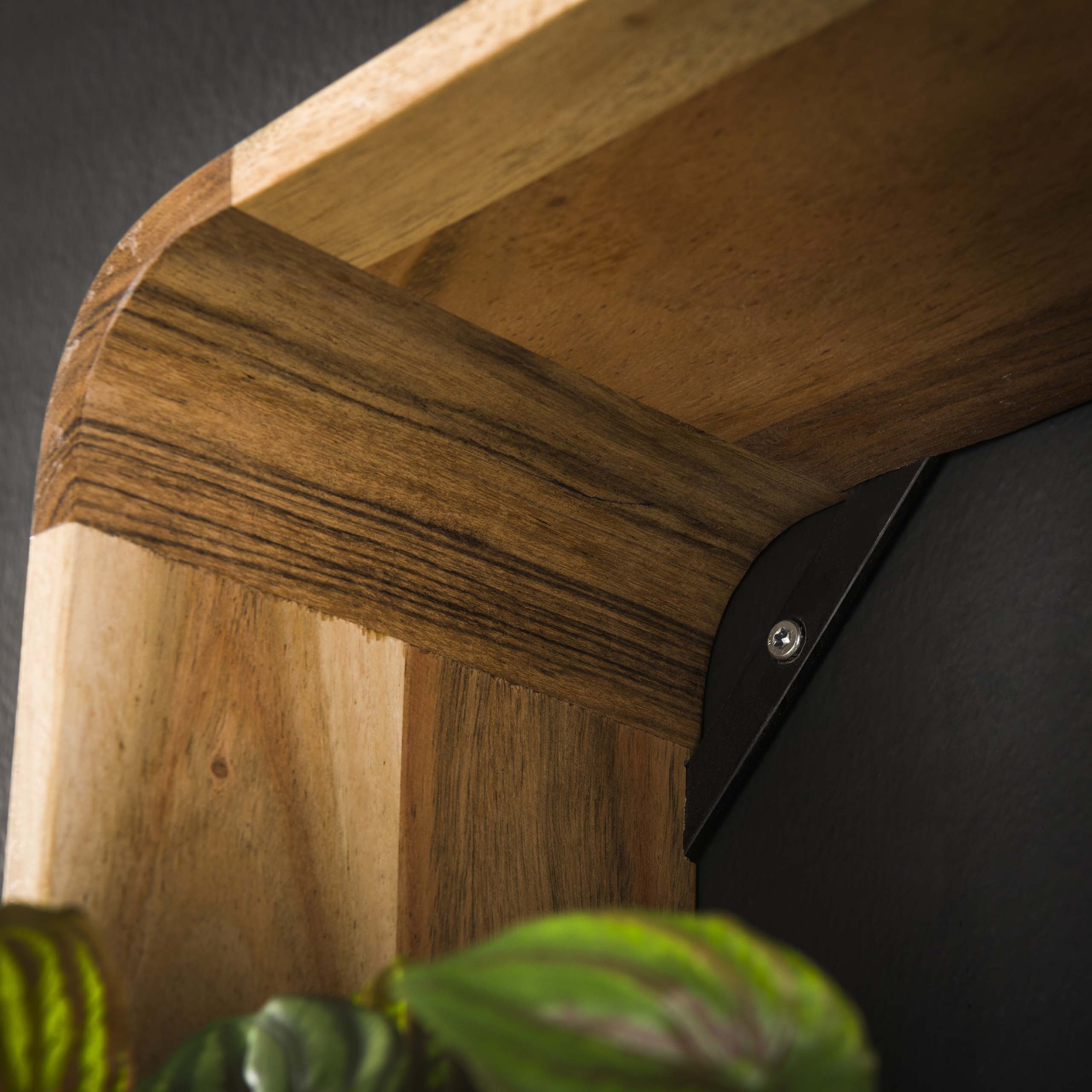 Wandregal-Set/3 quadratisch / Massive Akazie natur