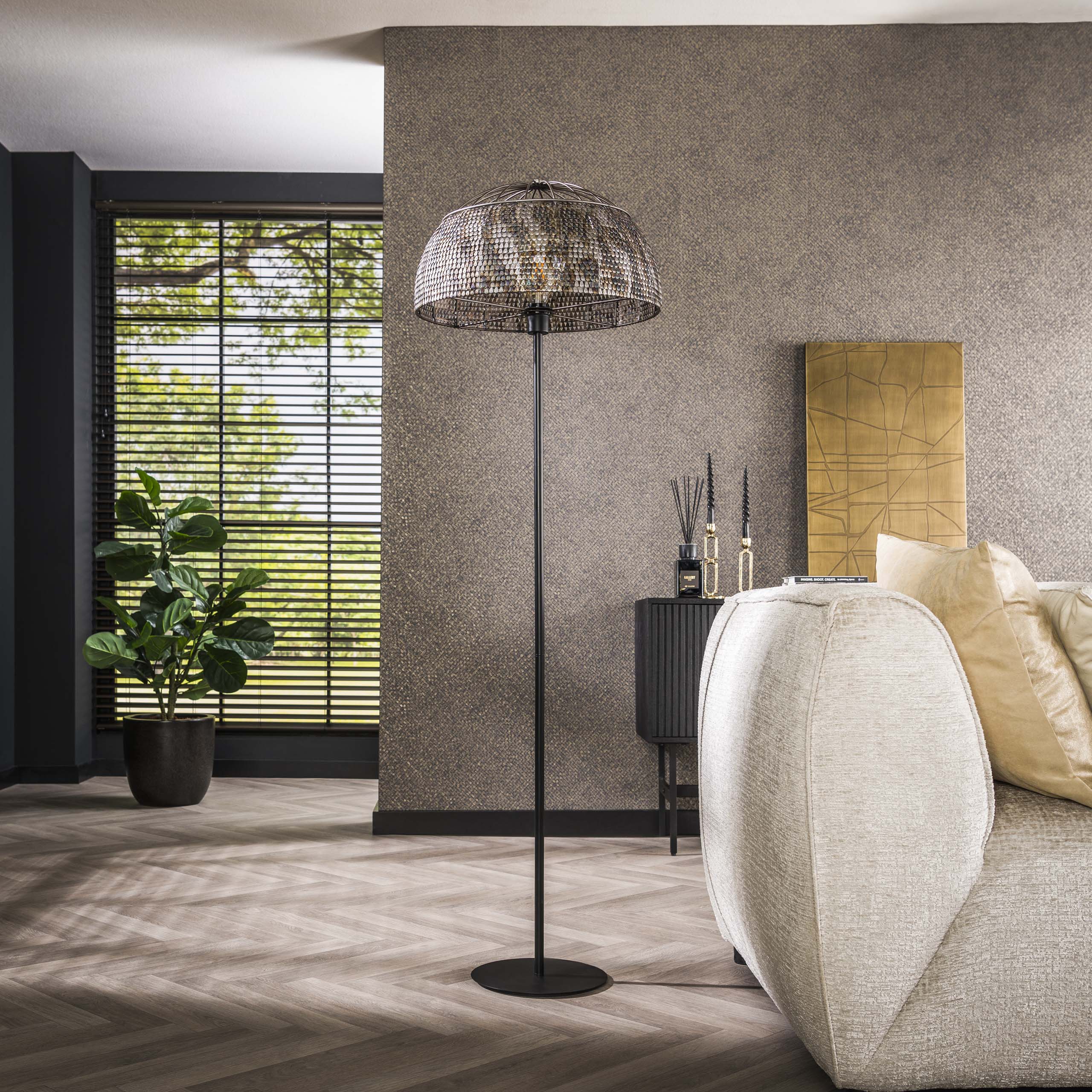 Stehleuchte Ø50 Panzerung offen / Schwarzbraun