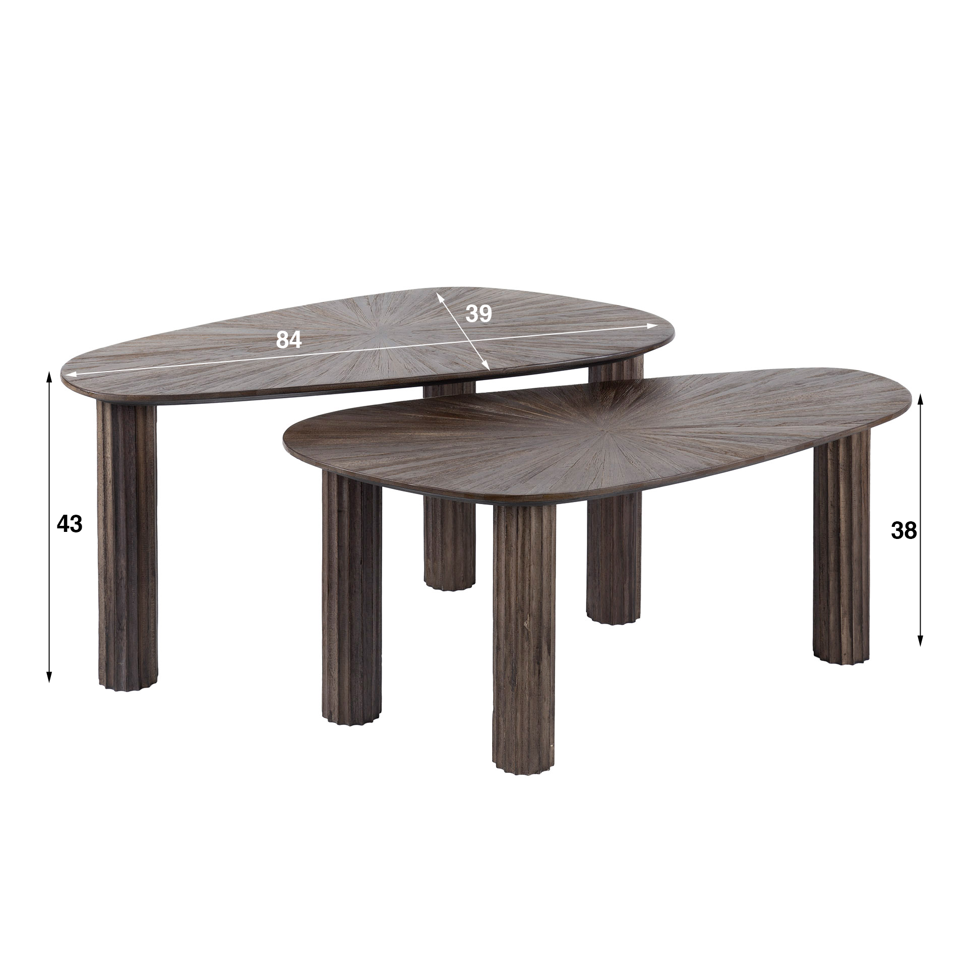 Couchtisch Maya Teak Bio – 2er-Set – Espresso