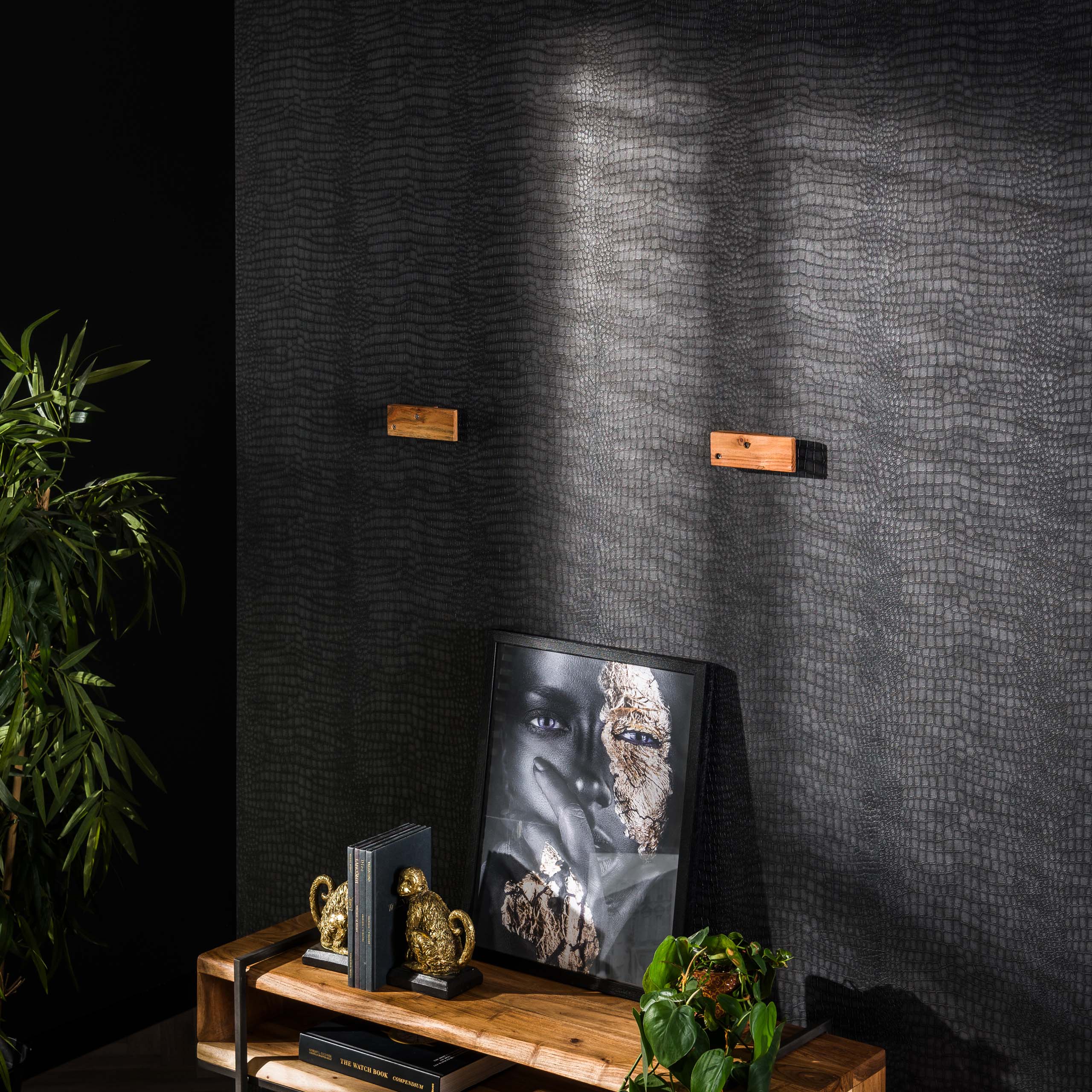 Wandregal 100 Stufen / Massive Akazie natur