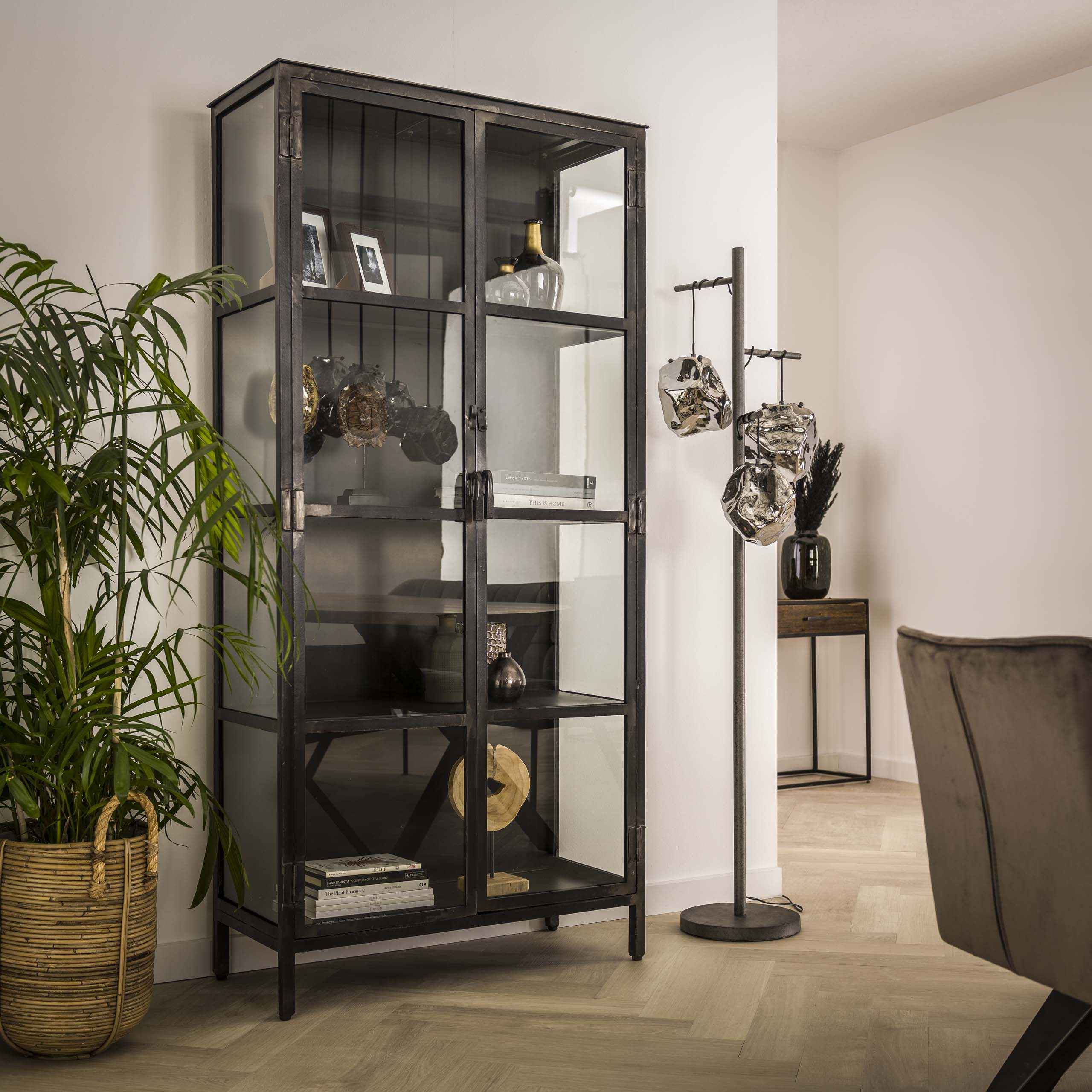 Vitrine Rift Metal 2 Türen / Gun Metal