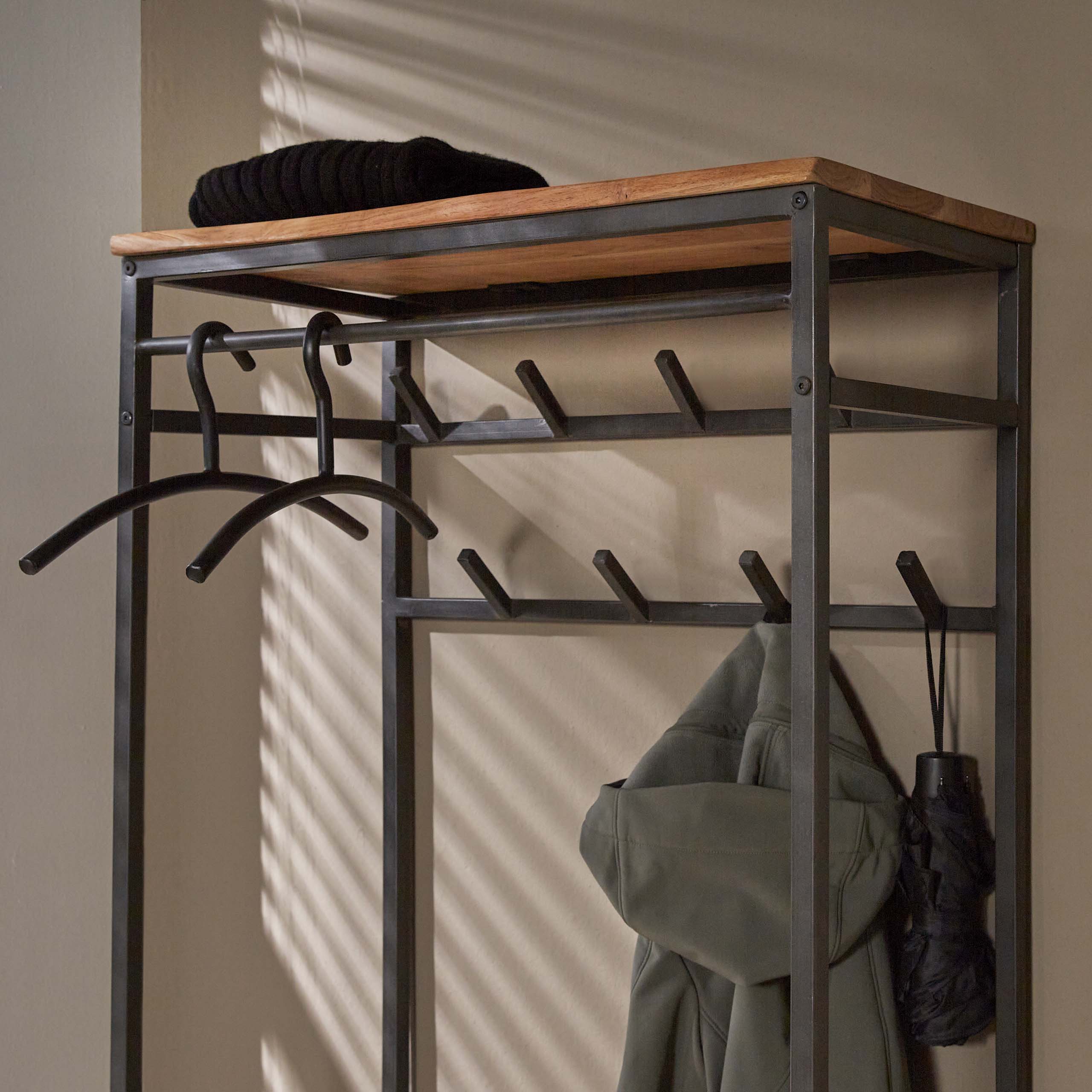 Garderobenmöbel-Stangenkante / Massive Akazie natur