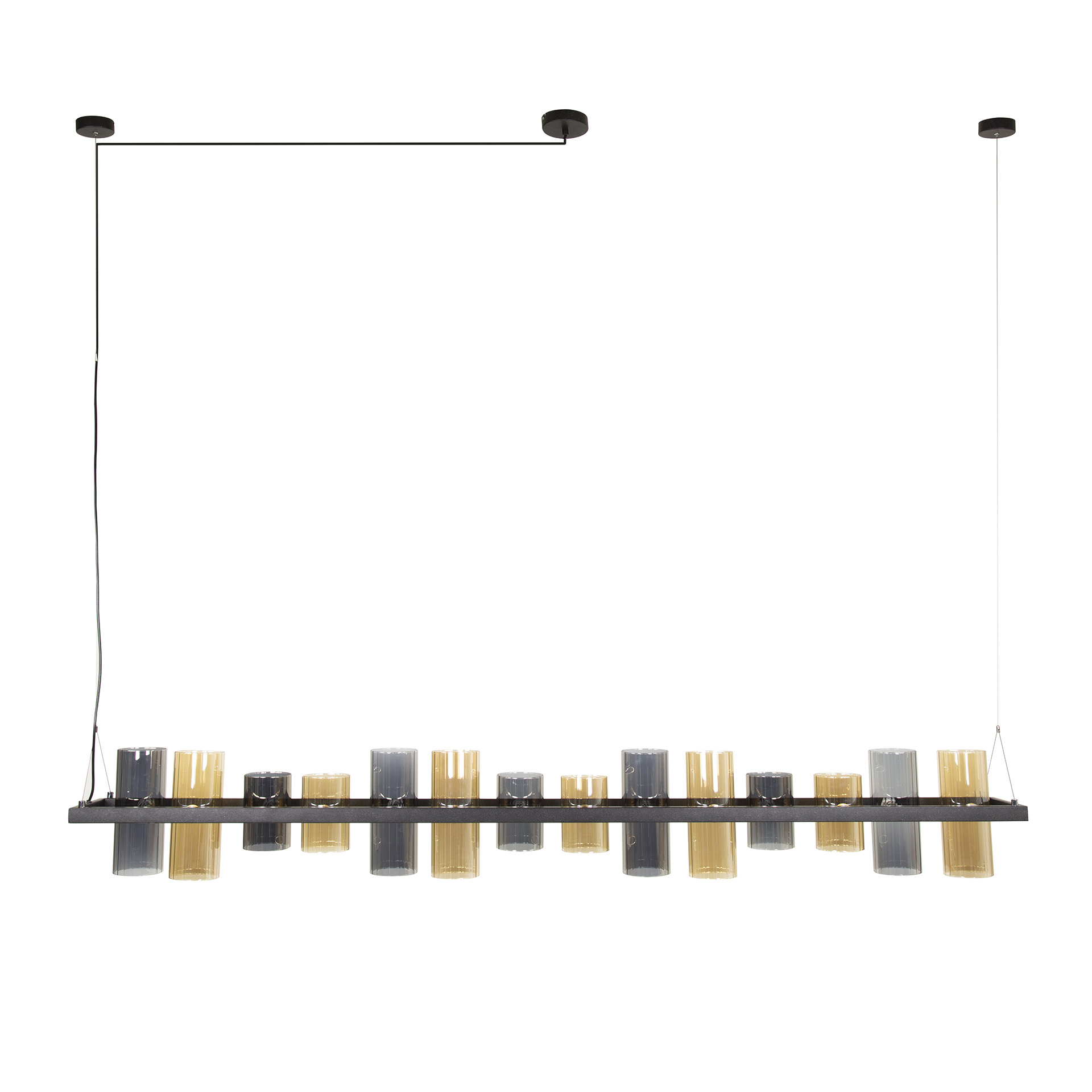 Hängelampe 14L Zylinder Mischglas (G9) / Artic schwarz